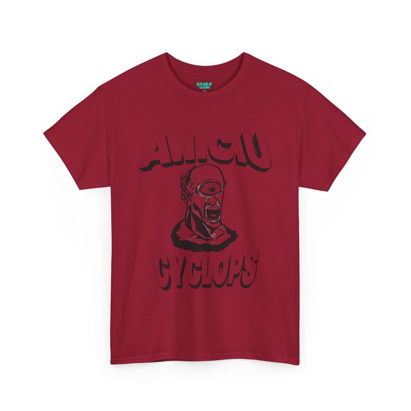 Graphic Unisex Tee - Fake AICU University Cyclops Mascot Mythology Shirt