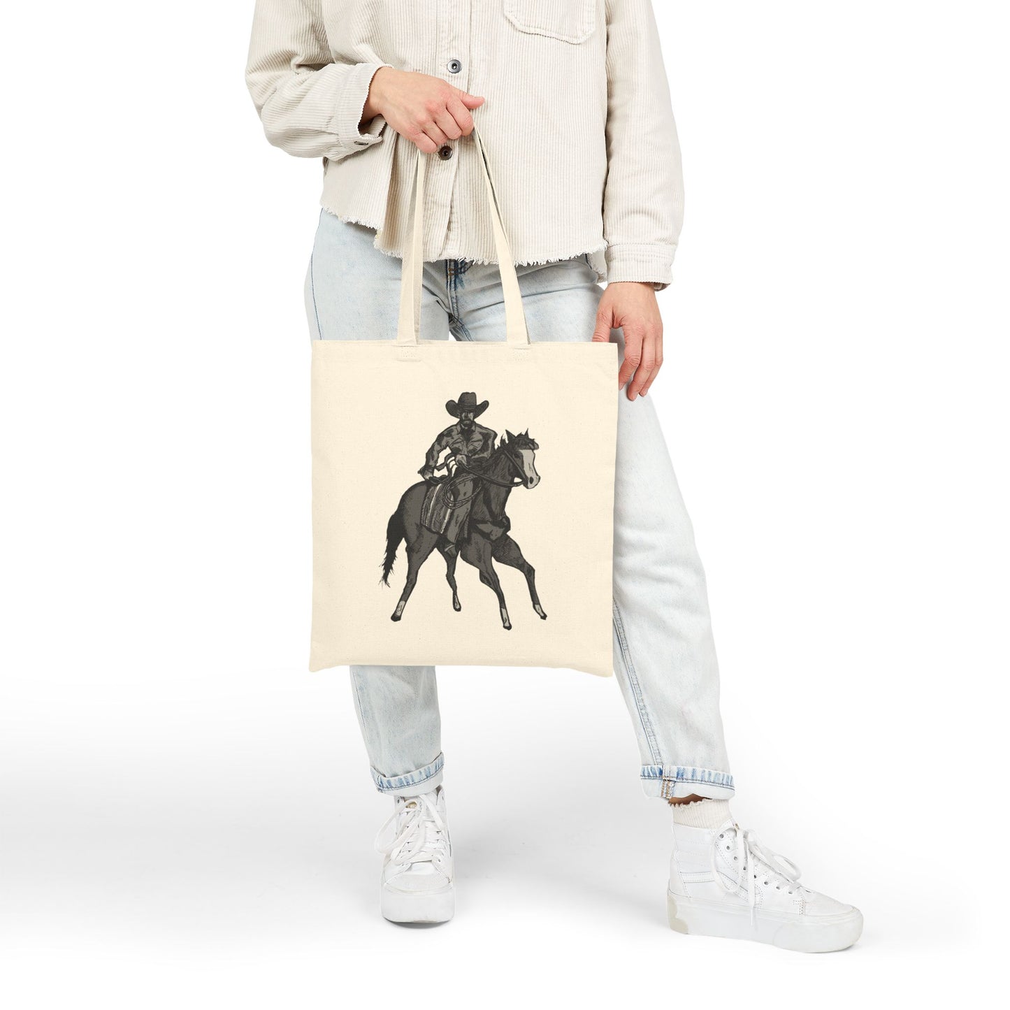 Cowboy Horse Tote Bag — Western Riding Canvas Tote