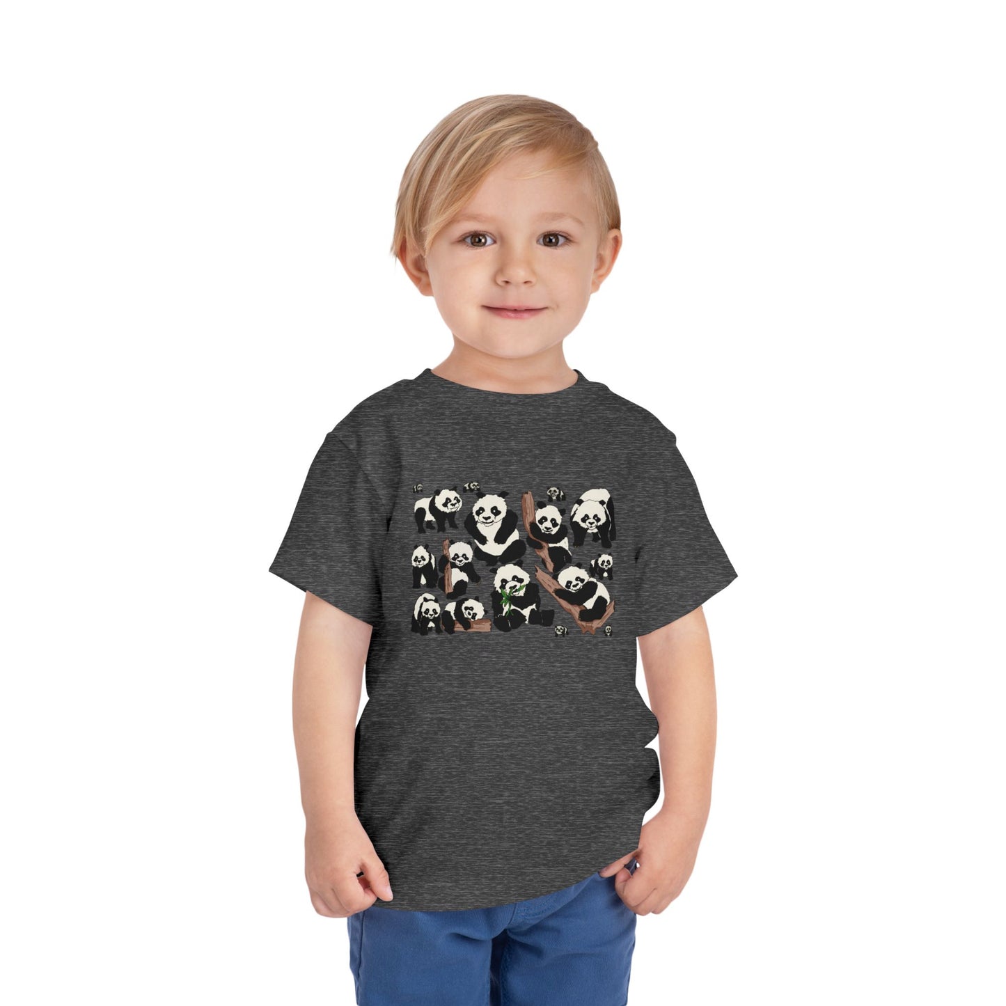 Panda Faces Toddler Tee — Cute Cartoon Panda Print