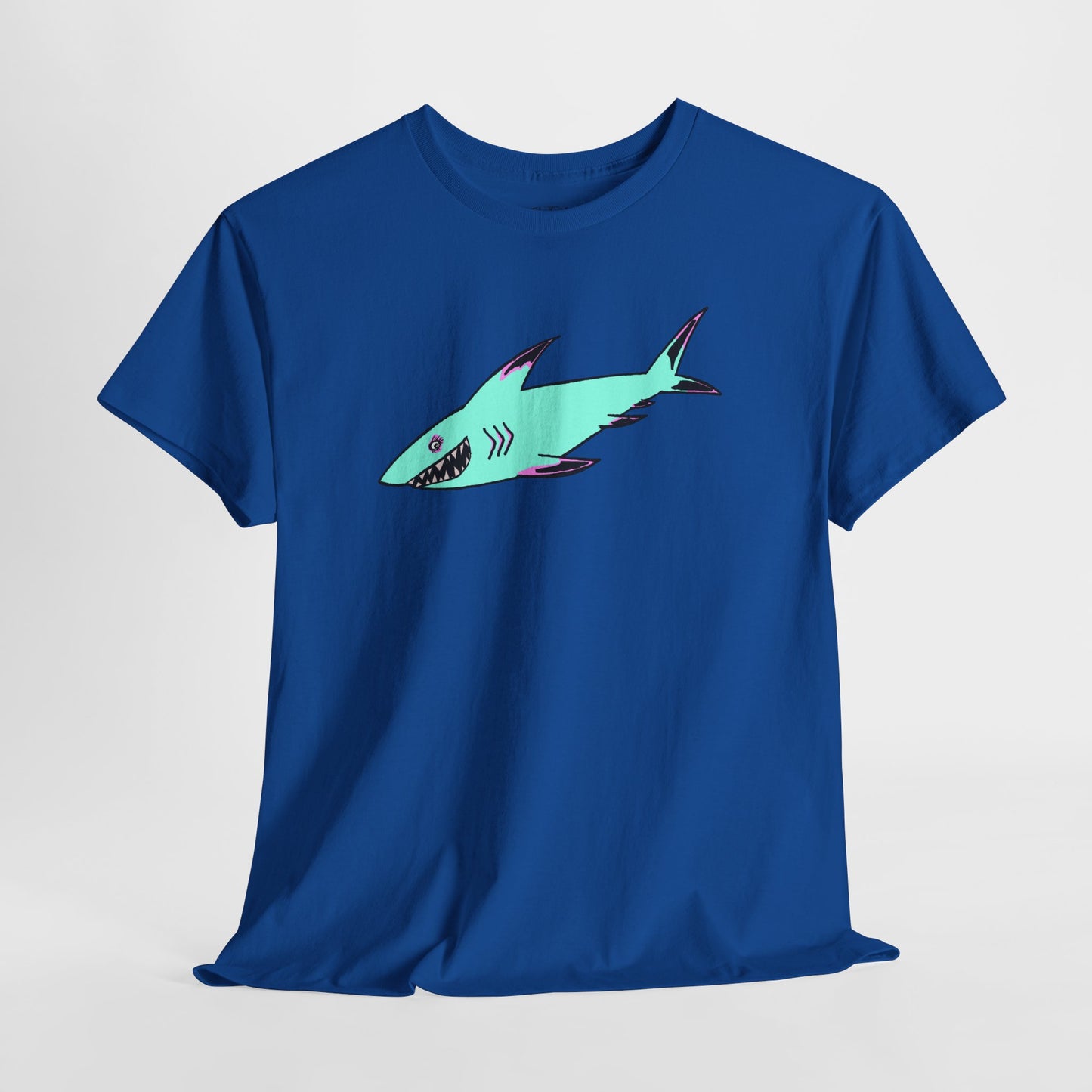 Cool Shark Graphic Unisex Heavy Cotton Tee, Ocean Lover Shirt, Beachwear, Casual Everyday Tee, Gift for Sharks Fans