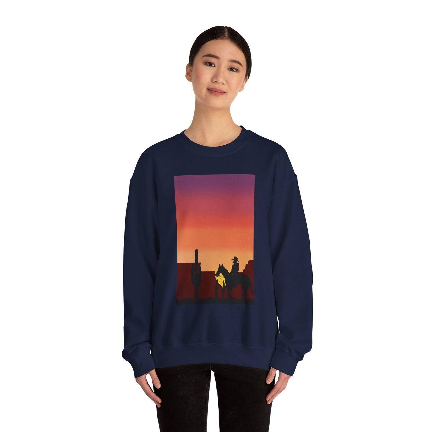 Desert Sunset Silhouette Unisex Crewneck Sweatshirt