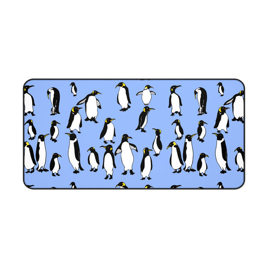 Rookery of Penguins - Ice Blue - Desk Mat