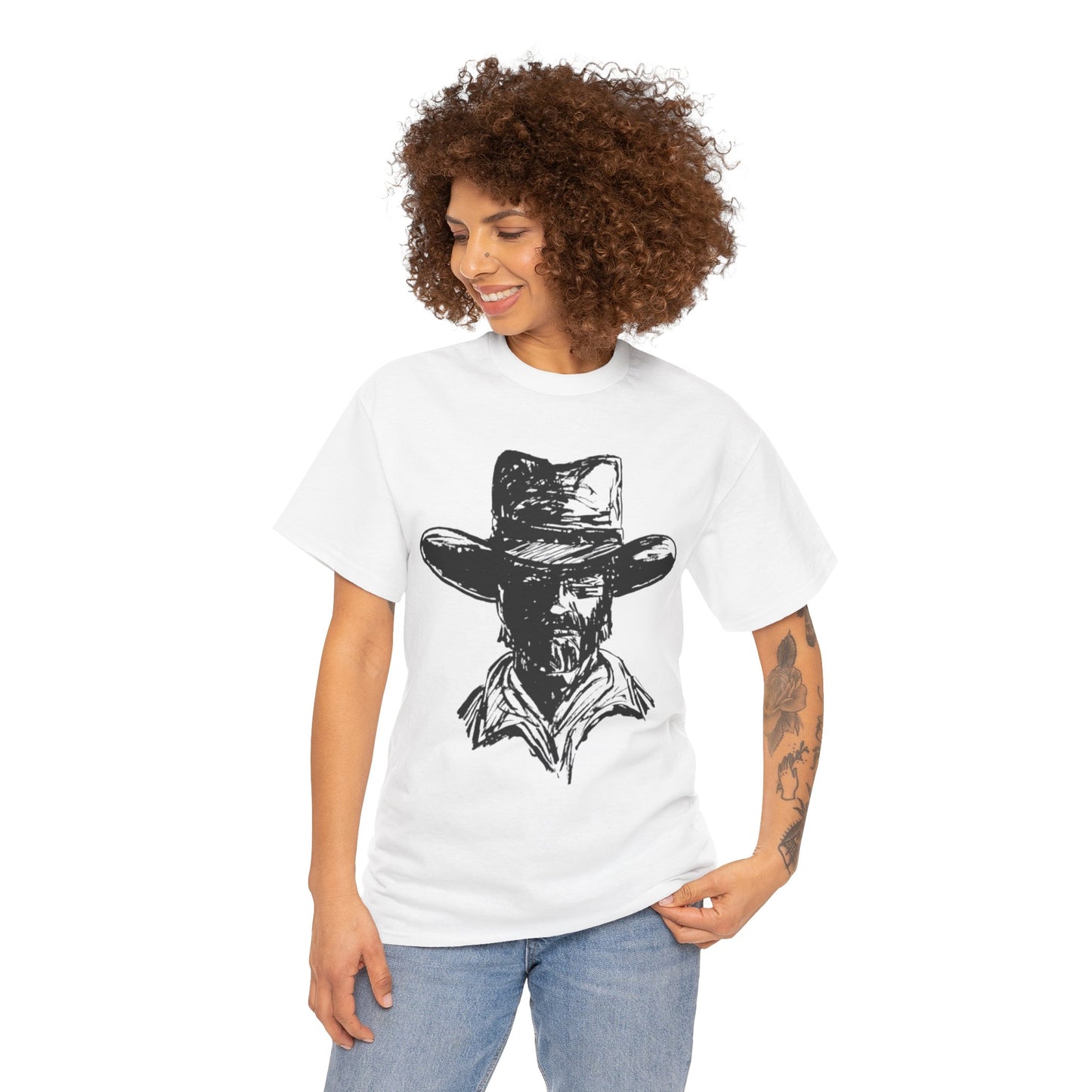 Rustic Cowboy Graphic Unisex Heavy Cotton Tee