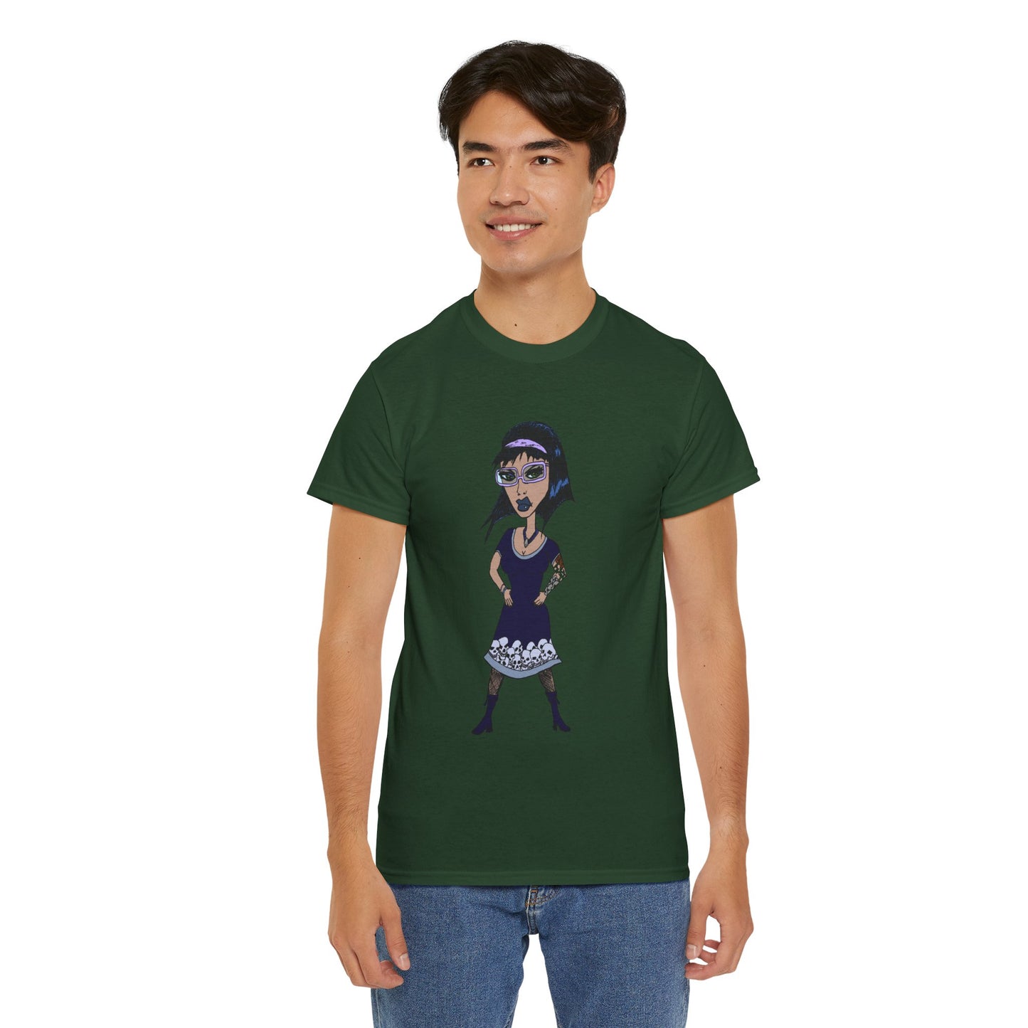 Gothic Doll T-Shirt — Retro Vampire Girl Graphic Tee
