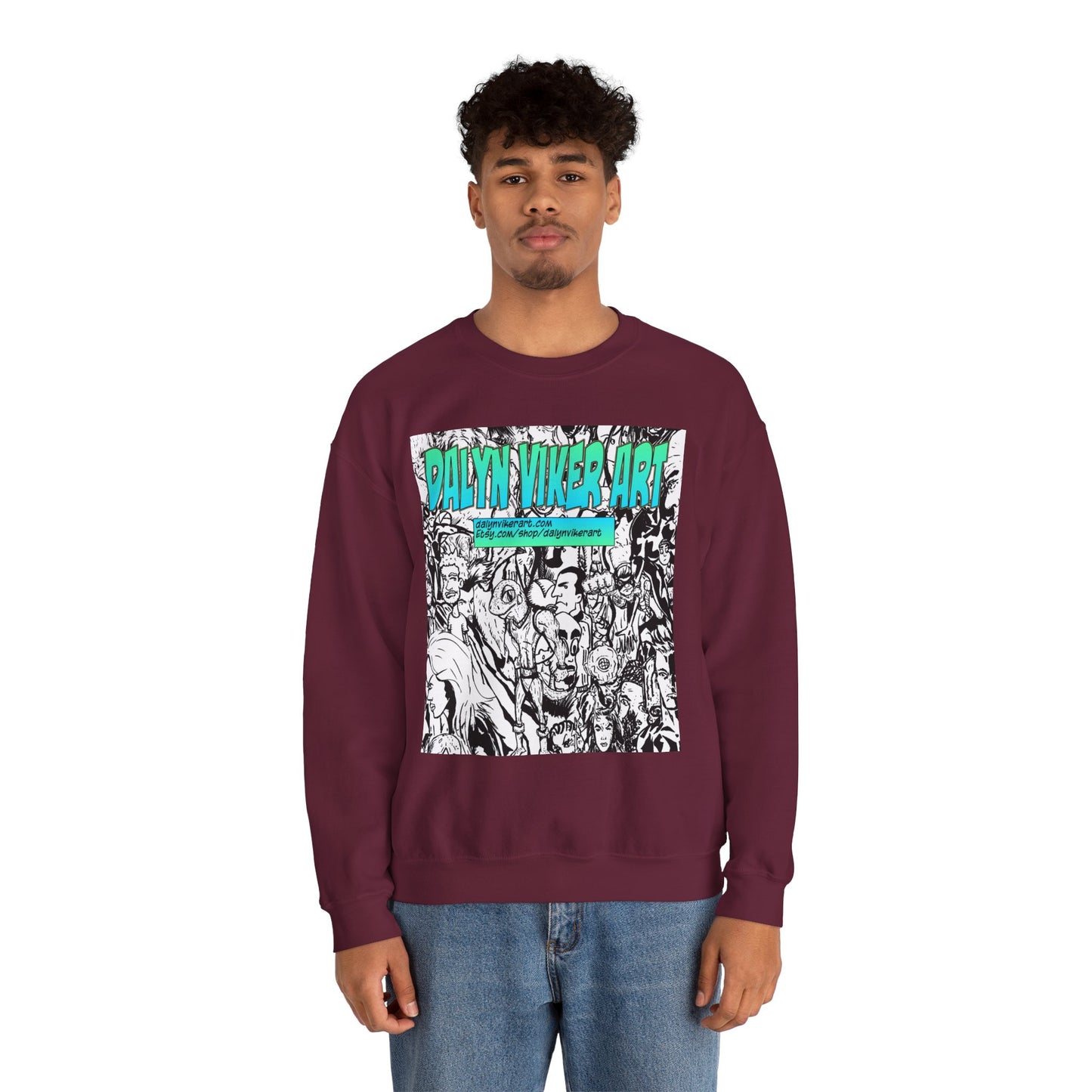 Graphic Art Crewneck Sweatshirt - Dalyan Viker Art Edition