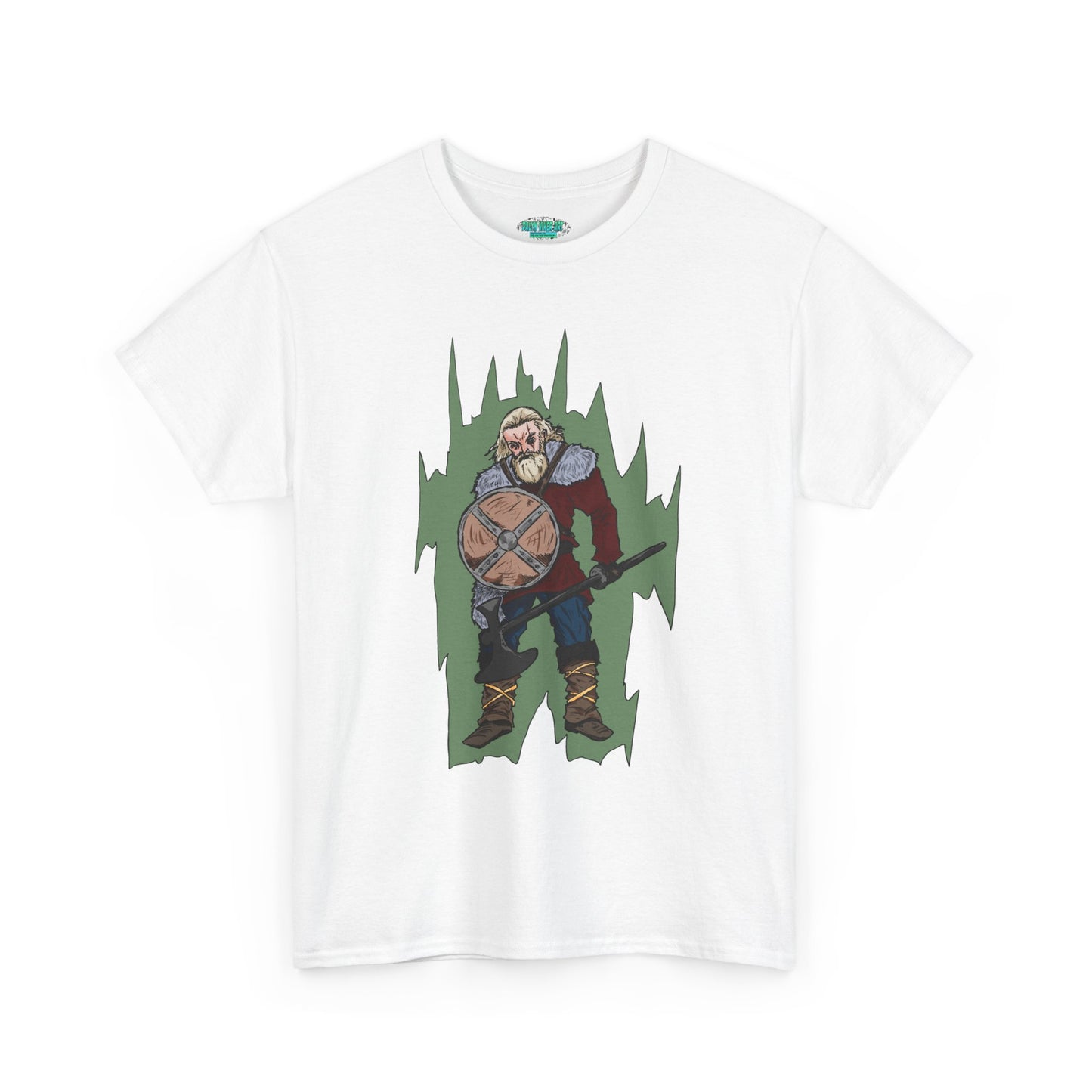 Epic Warrior Graphic Tee, Unisex Heavy Cotton Shirt, Casual Wear, Gamer Gift, Medieval Art Clothing, Battle Theme Fashion