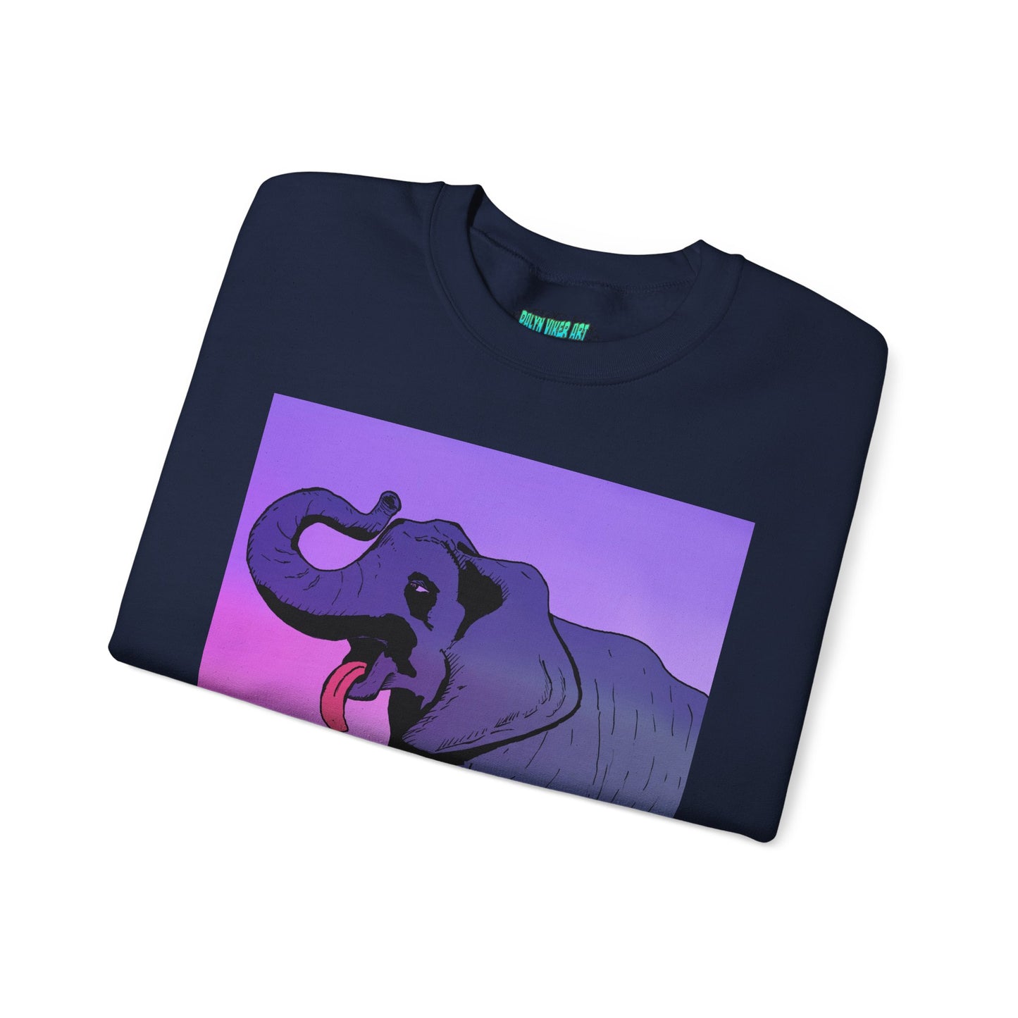 Elephant Art Unisex Crewneck Sweatshirt – Vibrant and Cozy Statement Piece