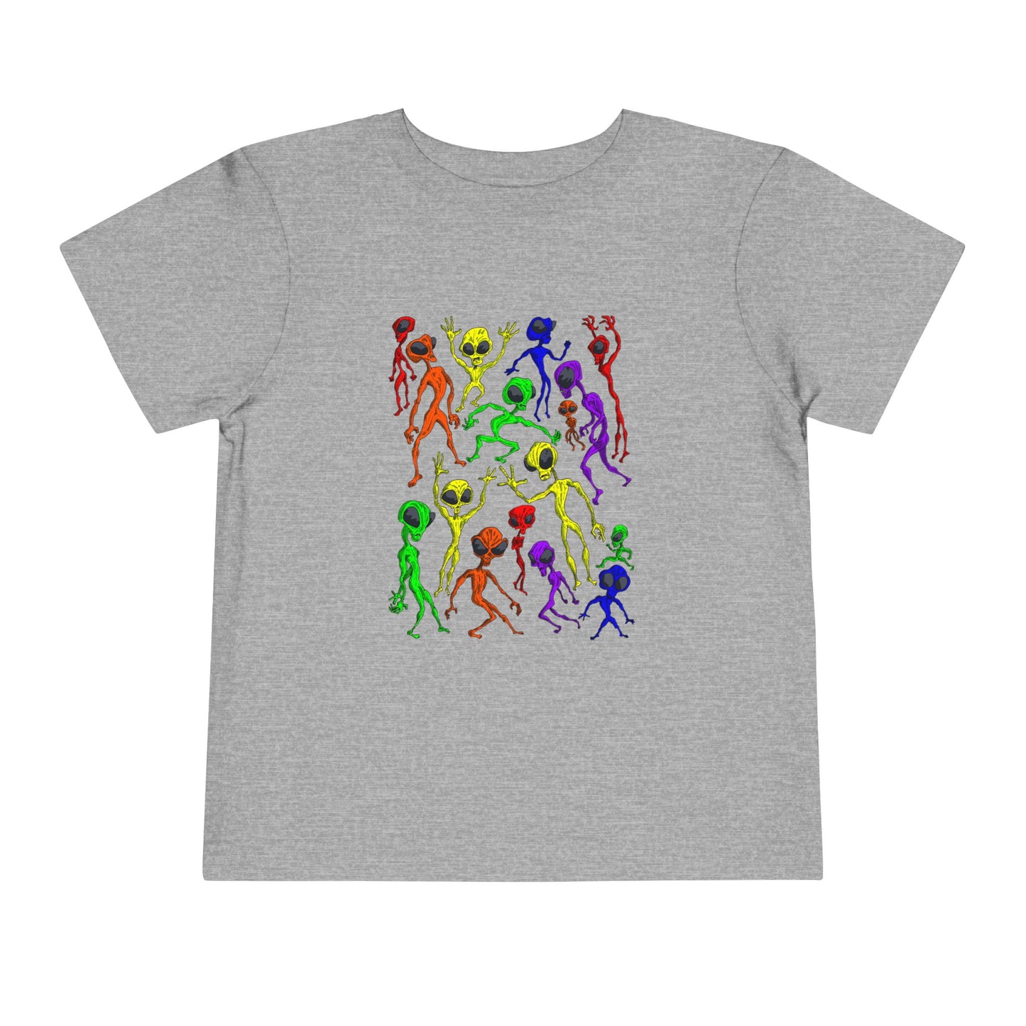 Alien Dance Party - Toddler Tee — Colorful Dancing Aliens Graphic Shirt