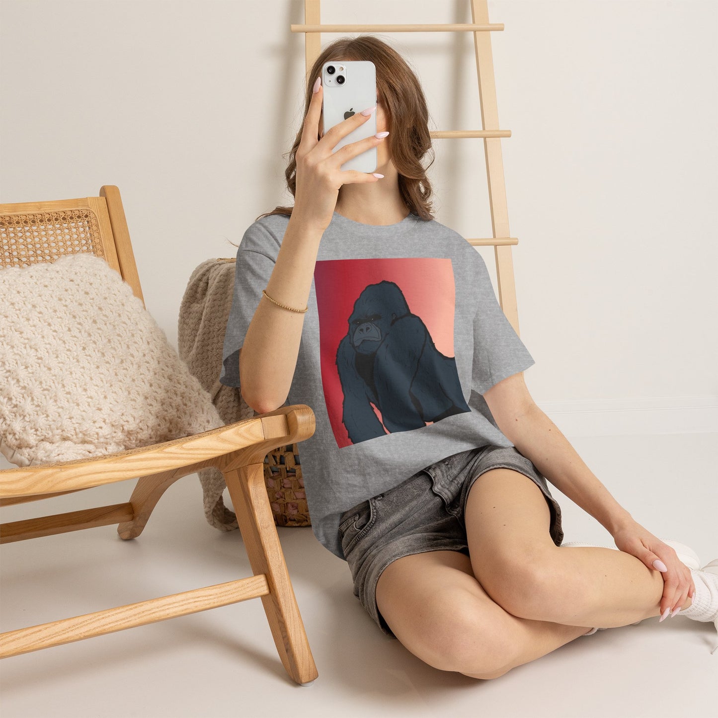 Gorilla Graphic Tee — Vintage Sunset Primate Illustration Shirt
