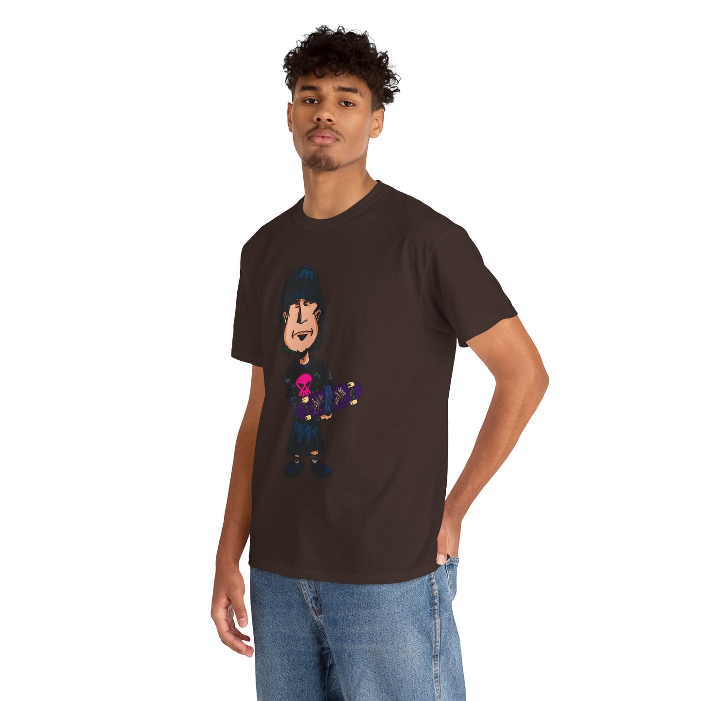 Rude Skater Dude - Skate Punk - Skater Kid Cartoon T‑Shirt — Cute Skateboarder Graphic Tee