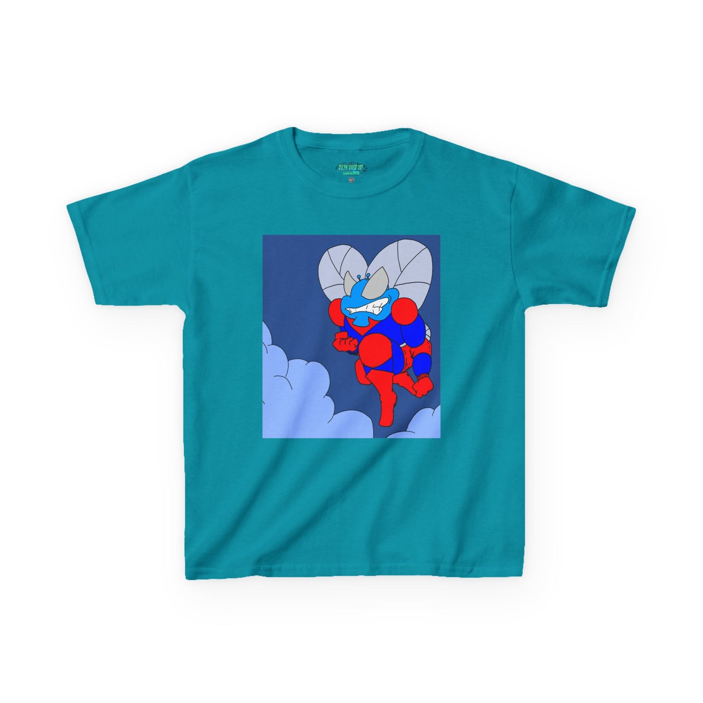 The Astounding Astro-Fly - Up in the Clouds - Kids Superhero Graphic Tee - Fun Cartoon Design for Playful Days