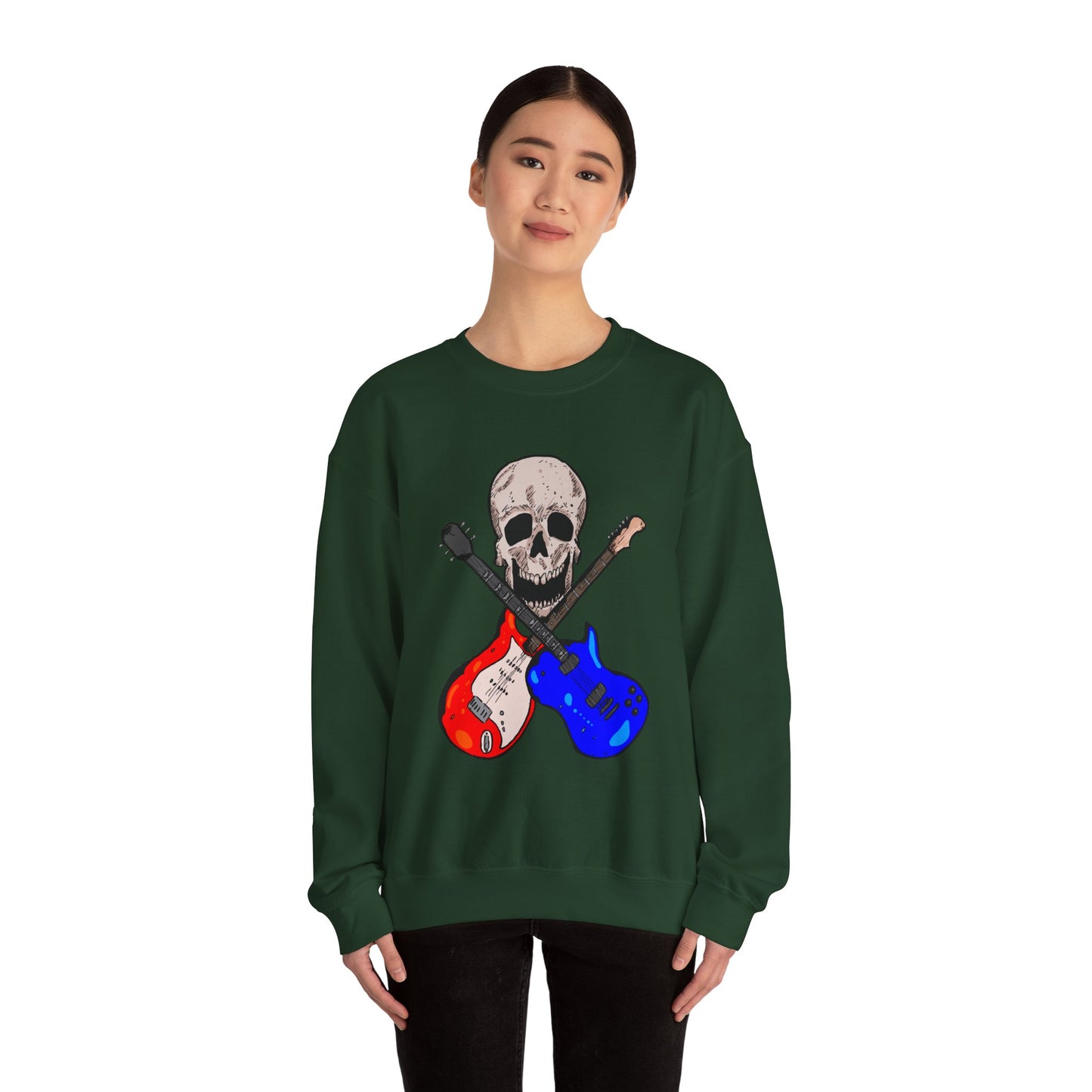 Skull and Guitar Crewneck Sweatshirt