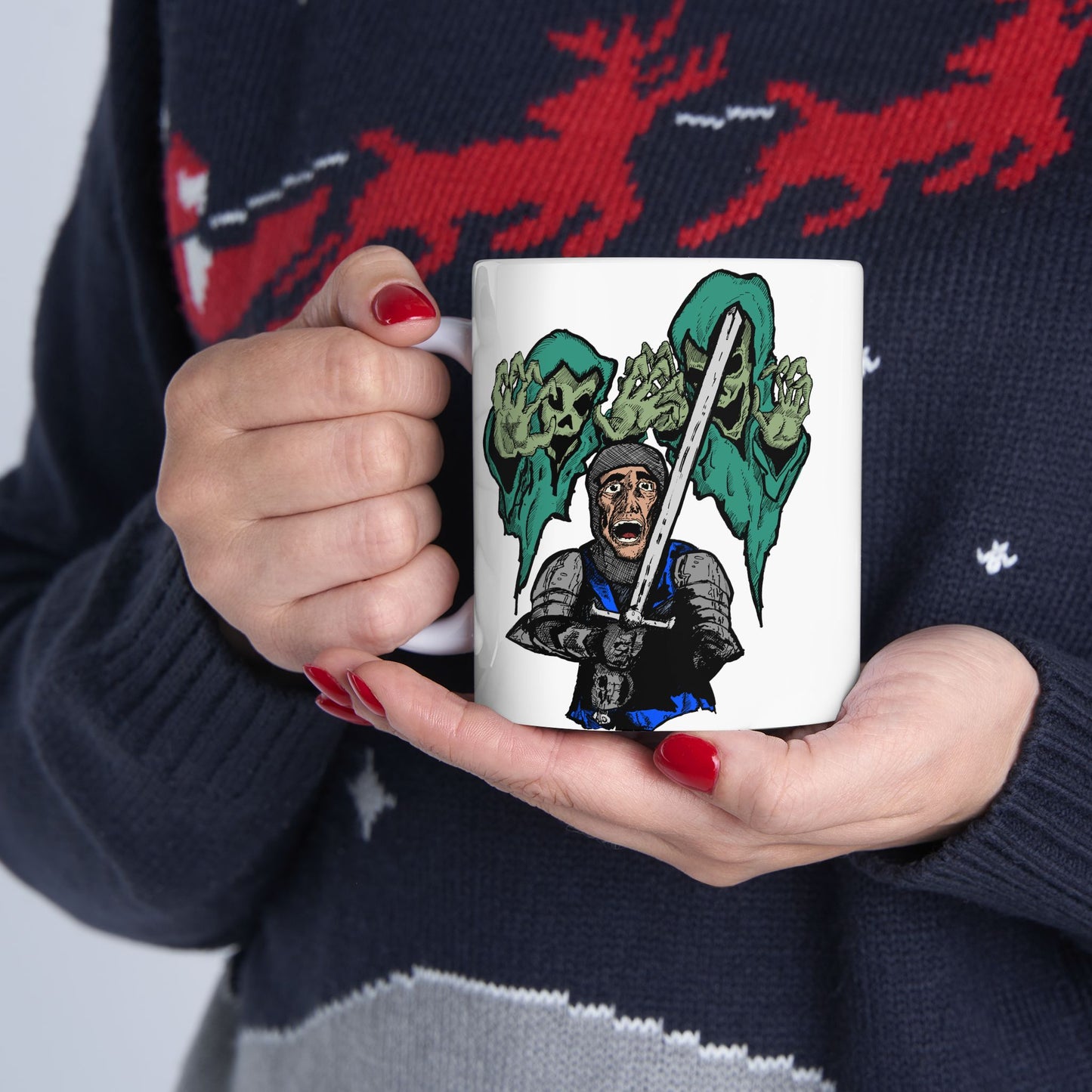 Knight Fright - Spooky Monster Ceramic Mug - Perfect for Halloween & Horror Lovers