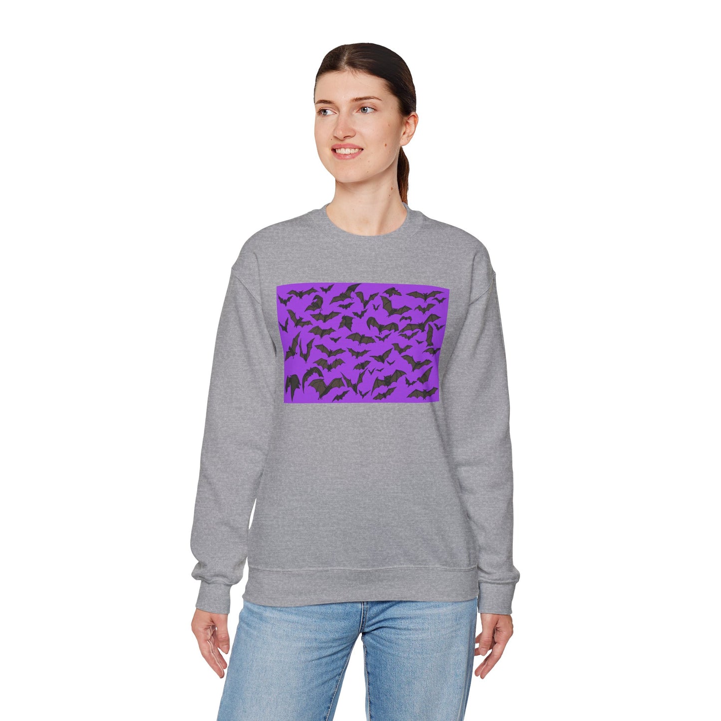 Spooky Bat Crewneck Sweatshirt for Halloween