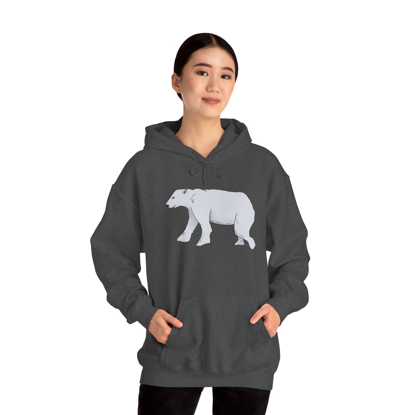 Cozy Polar Bear Hoodie - Warm Winter Fashion, Unisex Sweatshirt, Gift for Animal Lovers, Perfect for Cold Days, Cute Outdoor Wear