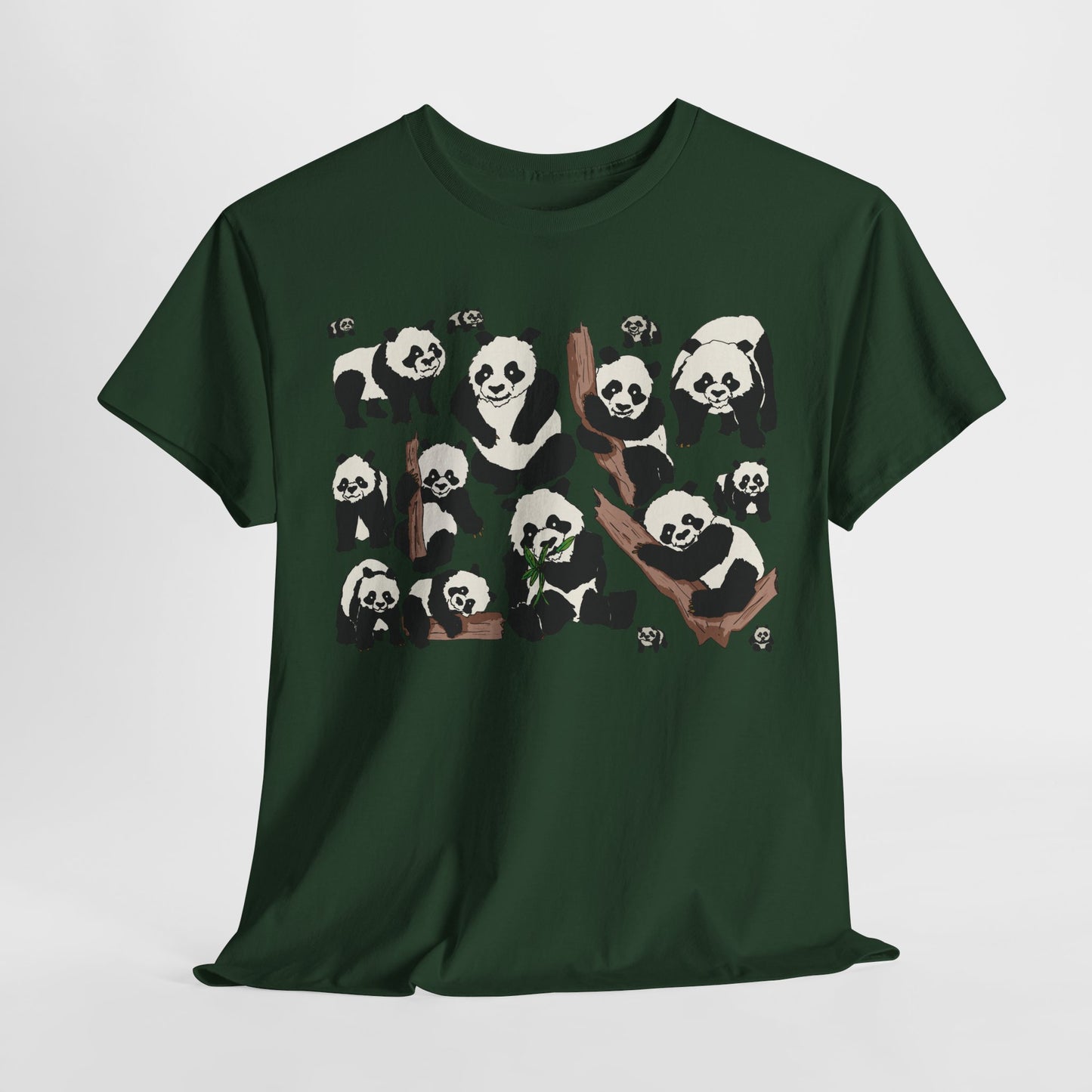 Cute Panda Design Unisex Heavy Cotton Tee | Animal Lover Gift, Casual Wear, Eco-Friendly Apparel, Nature Enthusiast Clothing