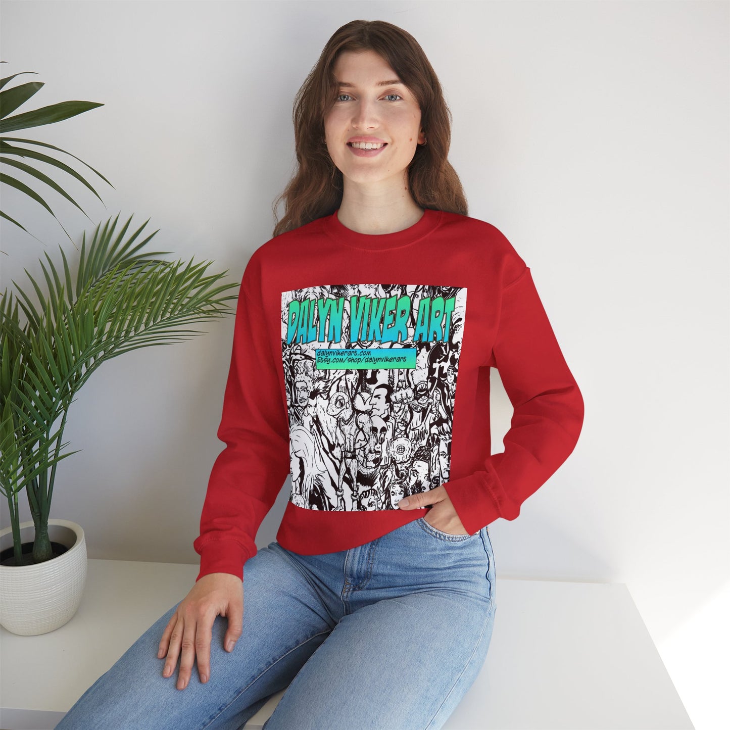 Graphic Art Crewneck Sweatshirt - Dalyan Viker Art Edition