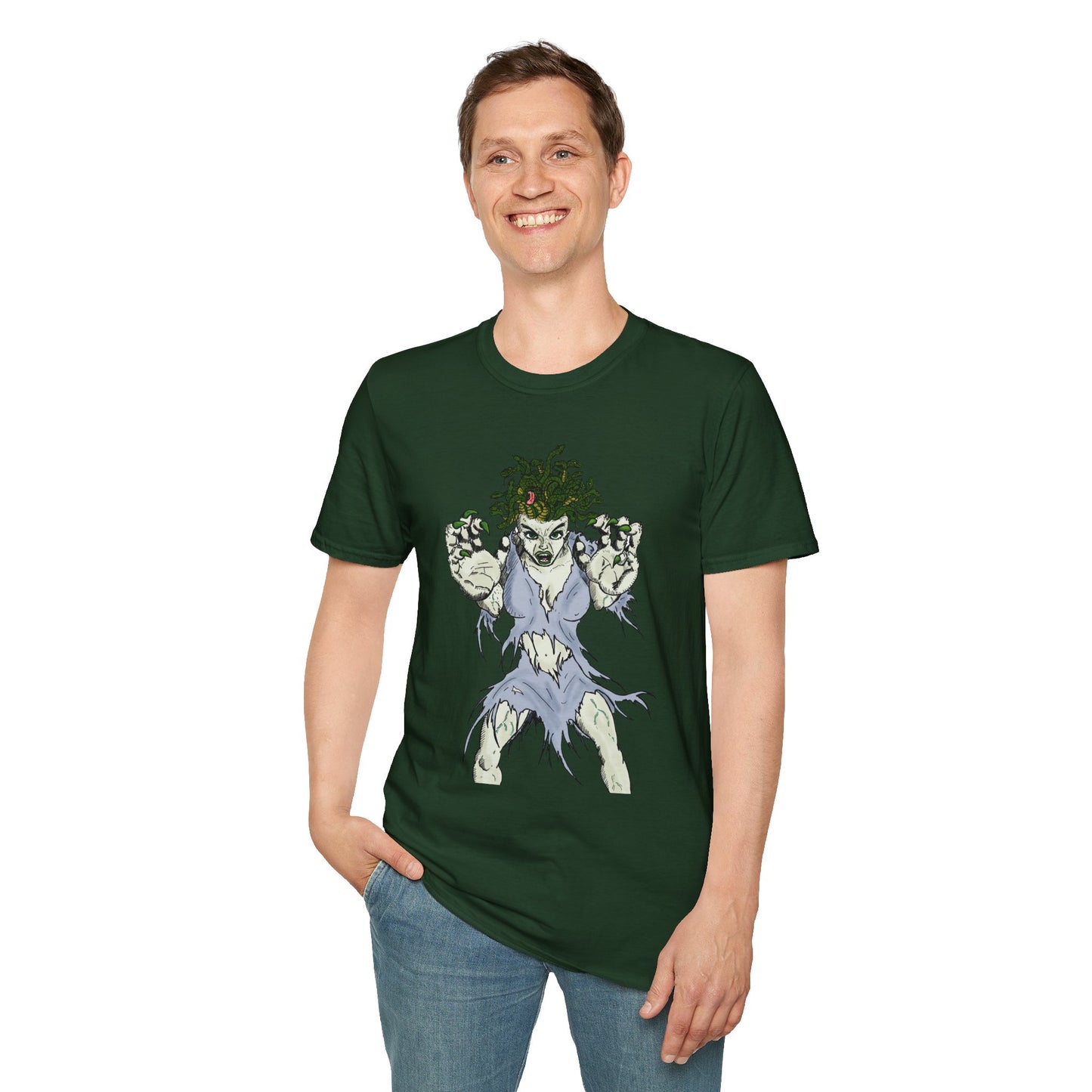 Medusa Assailing Unisex T-Shirt - Mythological Monster Dalyn Viker Art