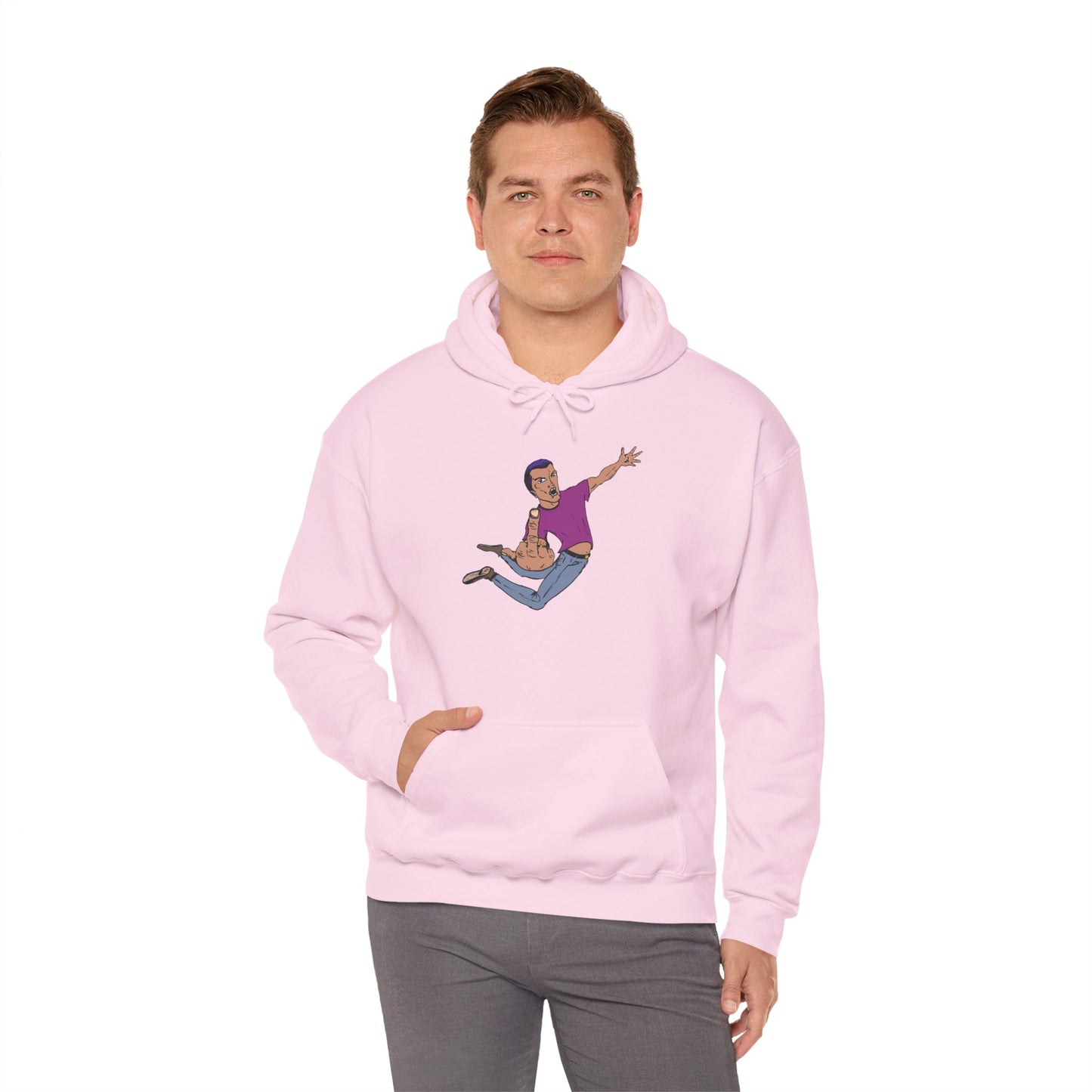 Funny Flying Eff Unisex Hooded Sweatshirt with Cartoon Design, Casual Hoodie, Gift for Friends, Birthday Gift, Loungewear