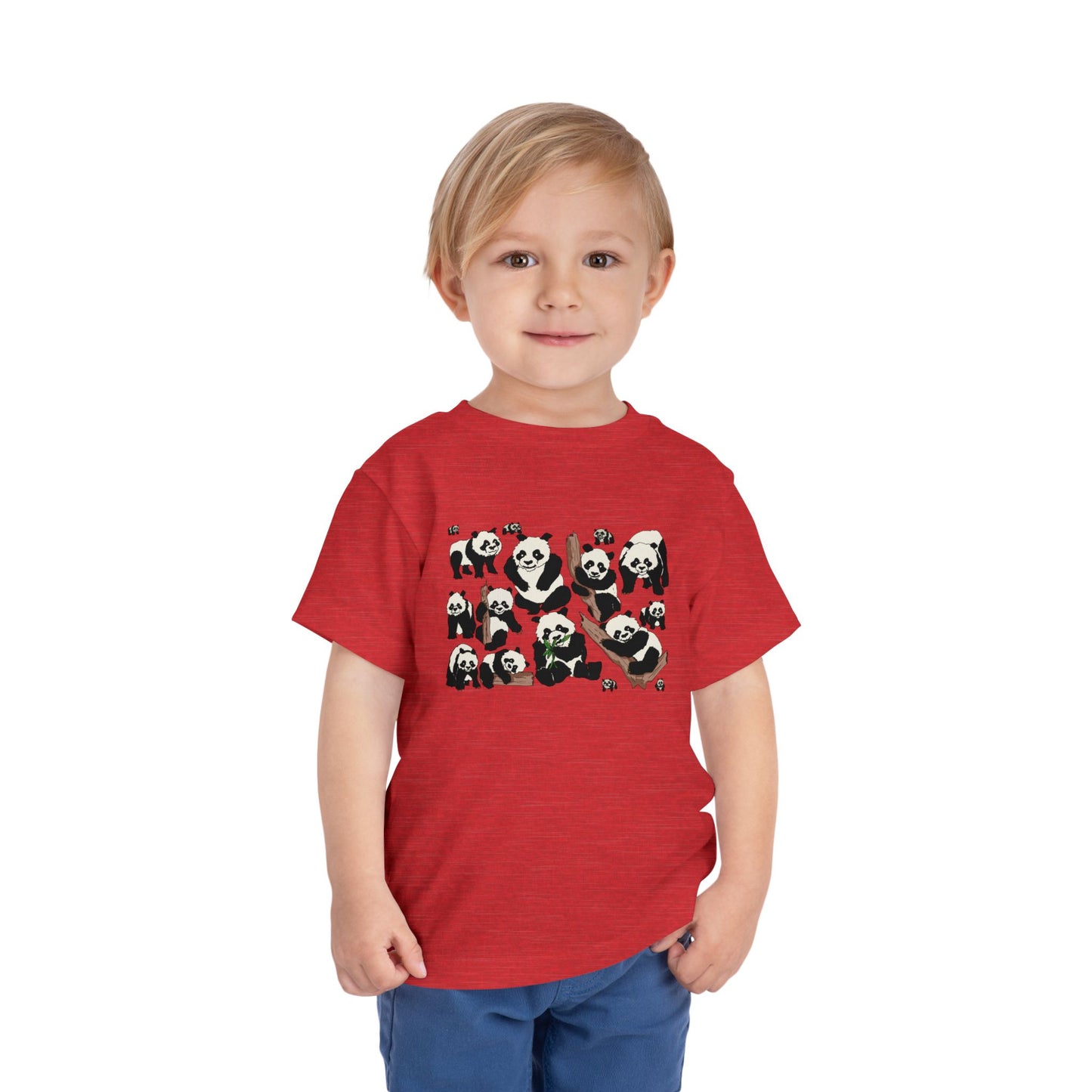 Panda Faces Toddler Tee — Cute Cartoon Panda Print