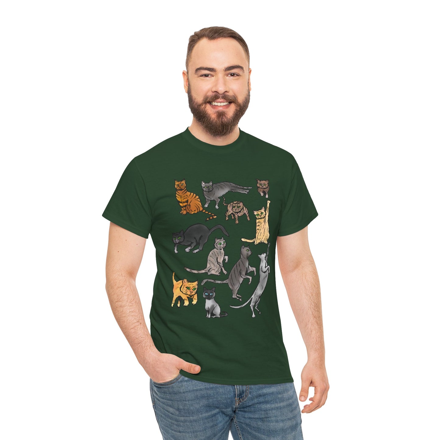 Cats Collage T-Shirt — Cute Cat Illustration Tee for Cat Lovers