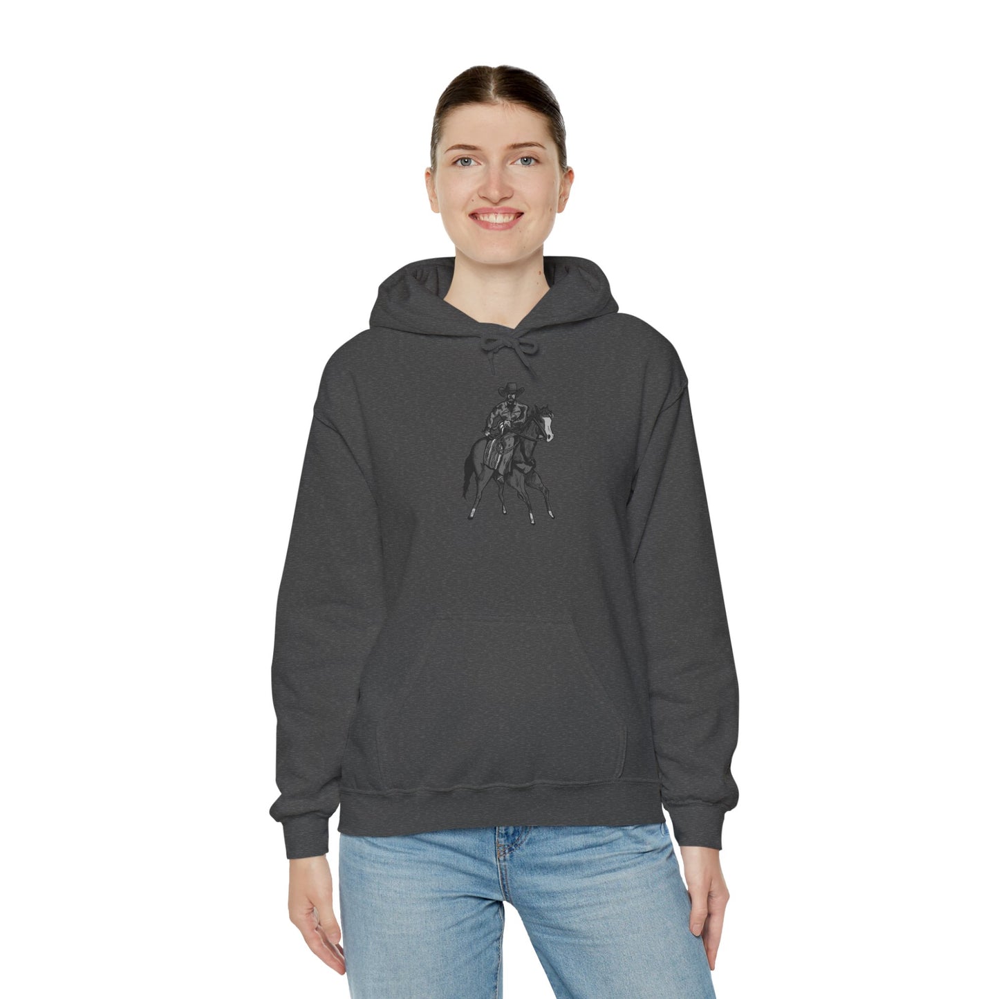Horseback Rider Silhouette Hoodie – Western Equestrian Graphic Sweatshirt