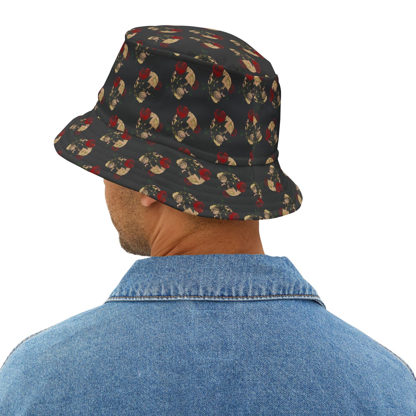 Vintage Skull Pattern Bucket Hat — Gothic AOP