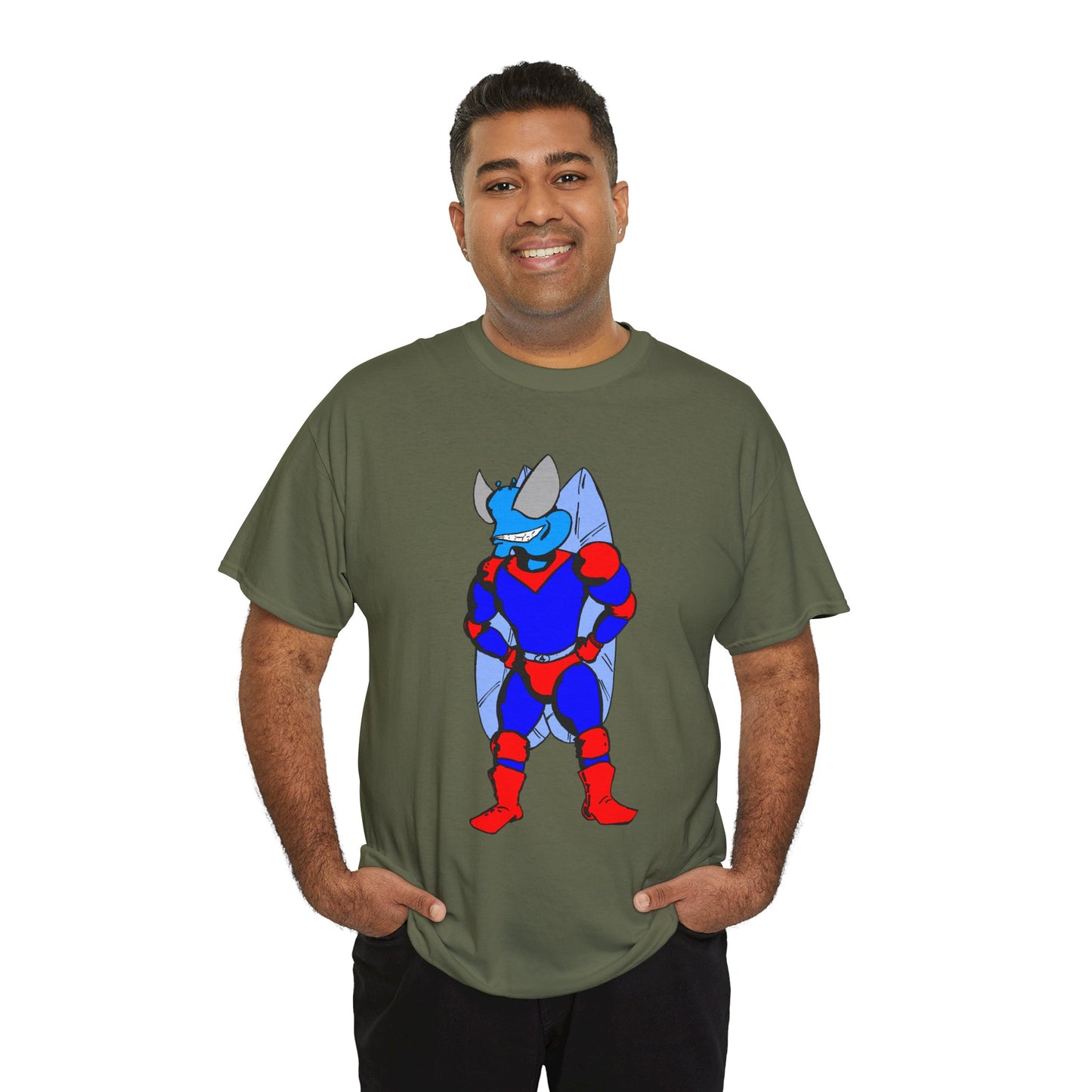 Astro-Fly Hero Graphic Tee - Blue & Red Superhero T-Shirt