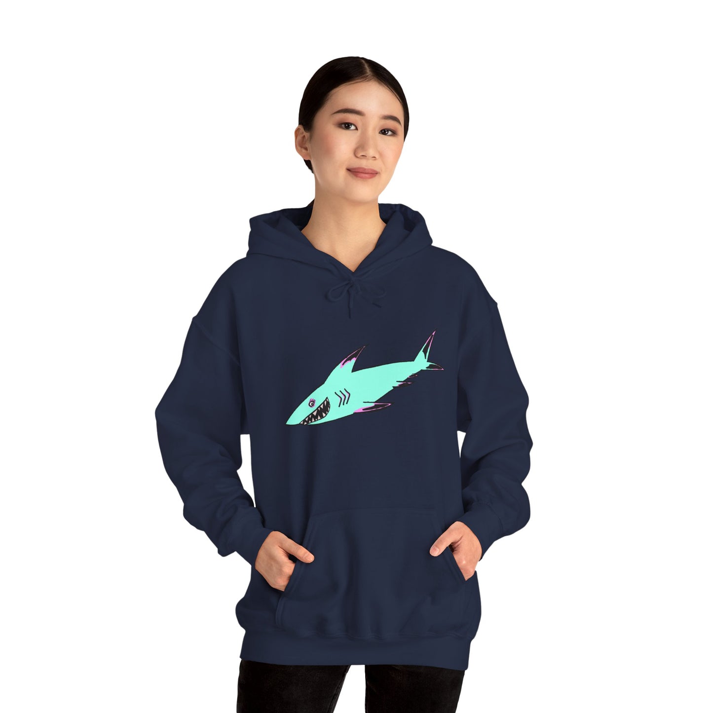 Shark Graphic Unisex Hoodie, Fun Casual Wear, Beach Lover's Gift, Relaxing Lounge Sweatshirt, Unique Gift for Any Occasion