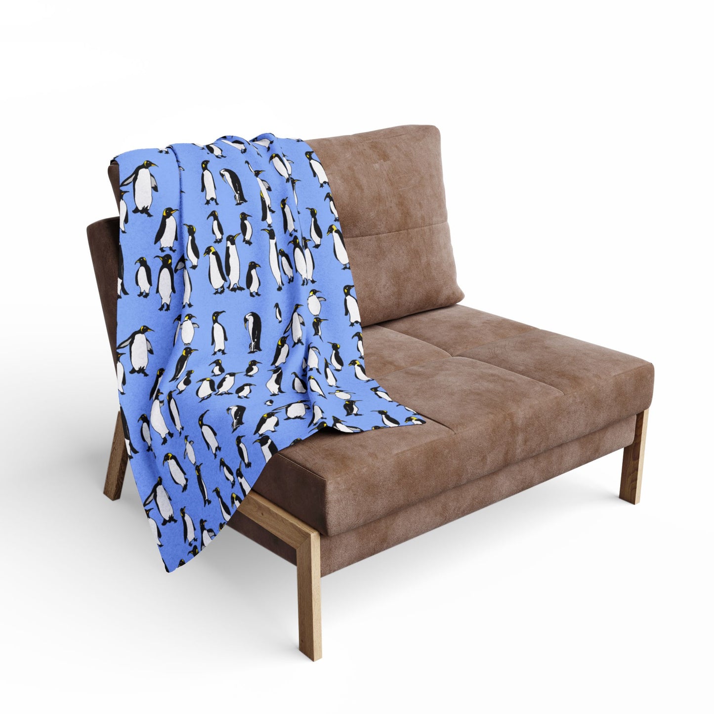 Rookery of Penguins - Antarctic Blue - Arctic Fleece Blanket