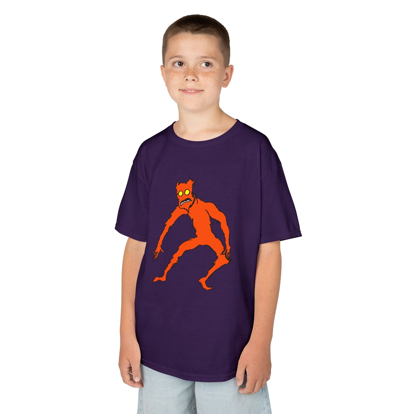 Kids Fire Monster Tee - Fun and Spooky Cotton T-Shirt for Kids