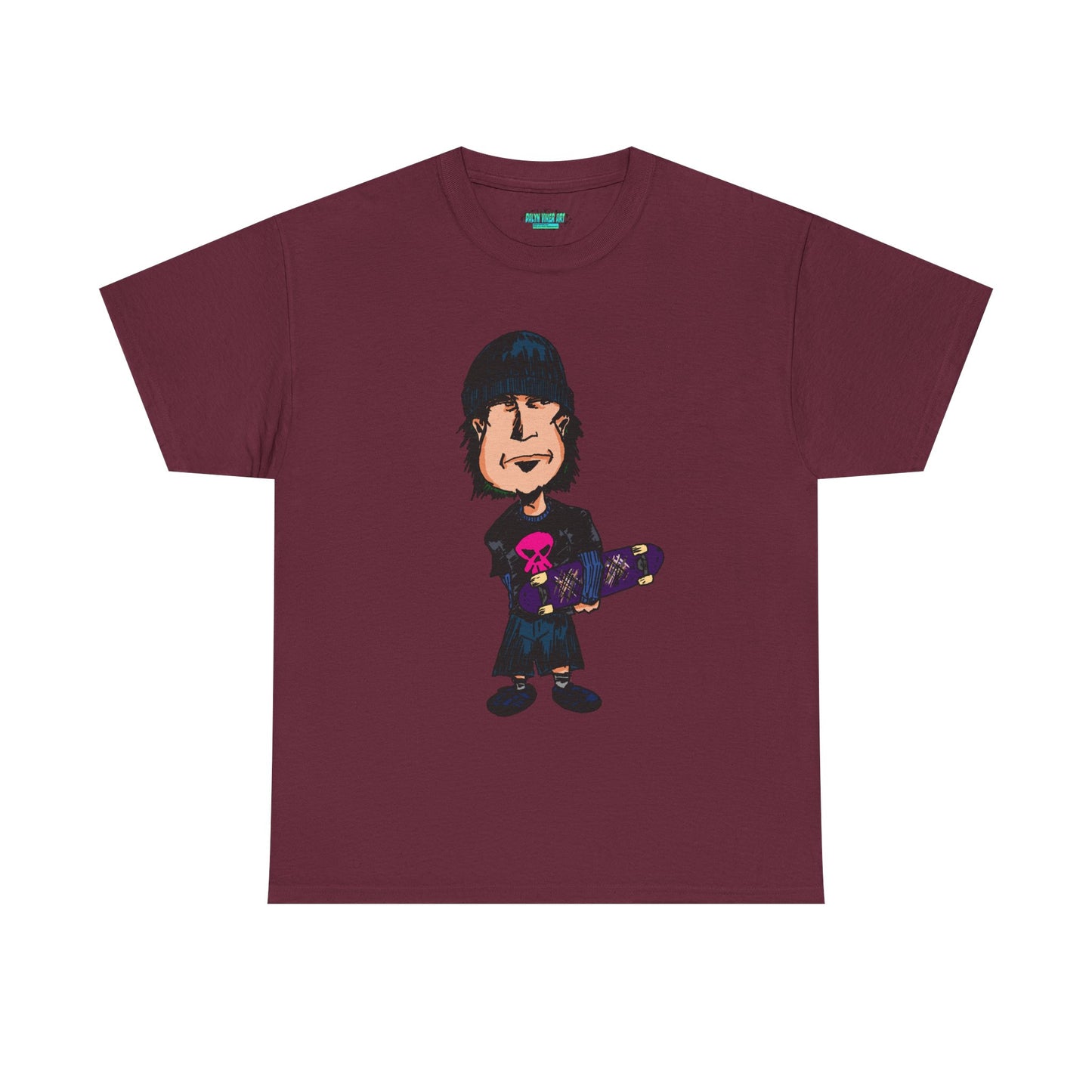 Rude Skater Dude - Skate Punk - Skater Kid Cartoon T‑Shirt — Cute Skateboarder Graphic Tee