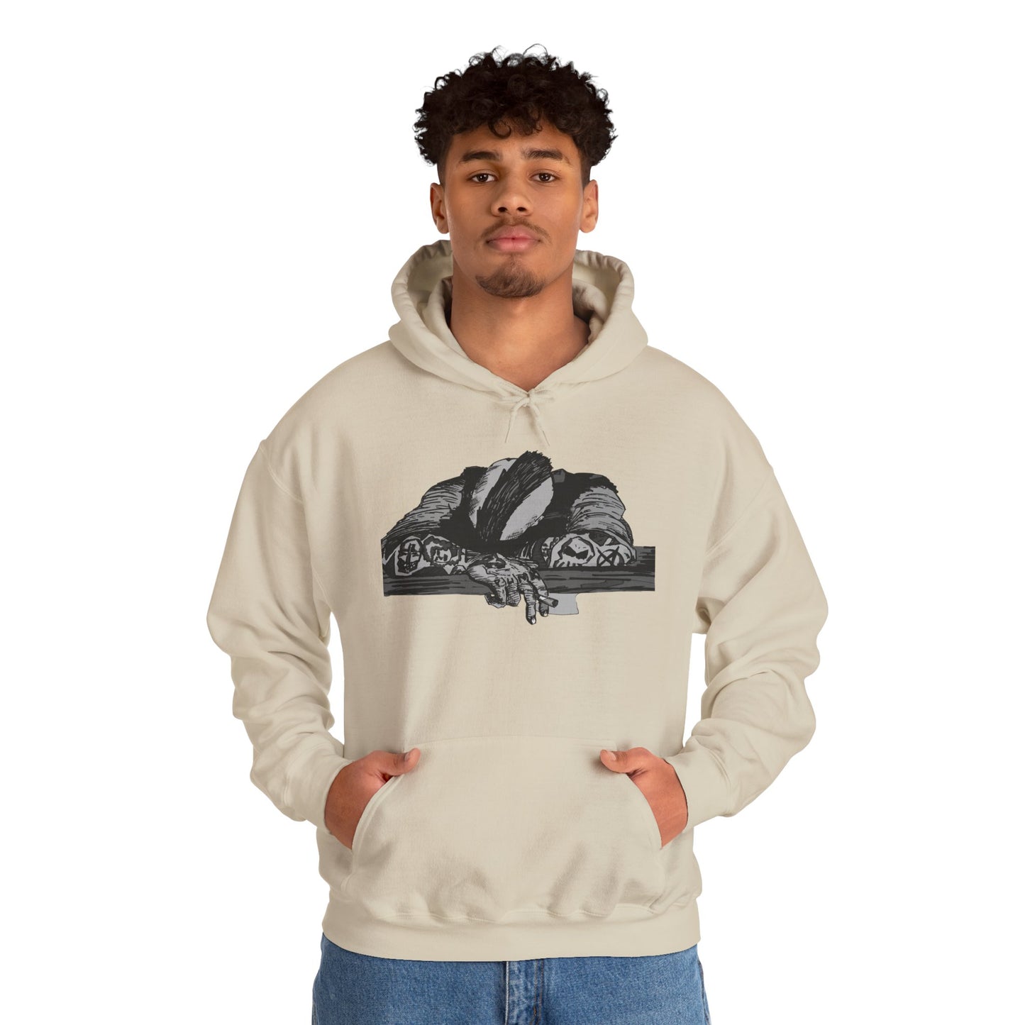 Punk and Done Unisex Hoodie with Artistic Design, Cozy Streetwear, Graphic Sweatshirt for Casual Vibes, Perfect Gift for Any Occasion
