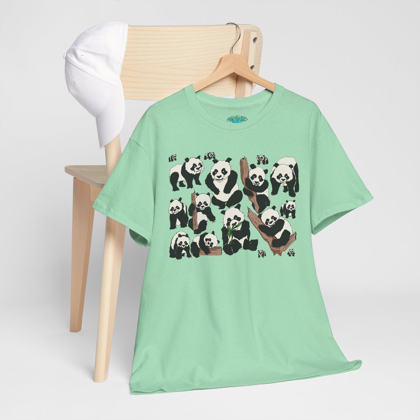 Cute Panda Design Unisex Heavy Cotton Tee | Animal Lover Gift, Casual Wear, Eco-Friendly Apparel, Nature Enthusiast Clothing