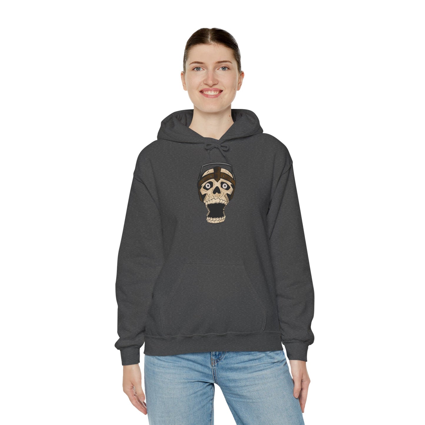 Screaming Skull Graphic Hoodie, Unisex Heavy Blend Sweatshirt, Cozy Casual Wear, Gift for Halloween, Unique October Fashion, Everyday Comfort