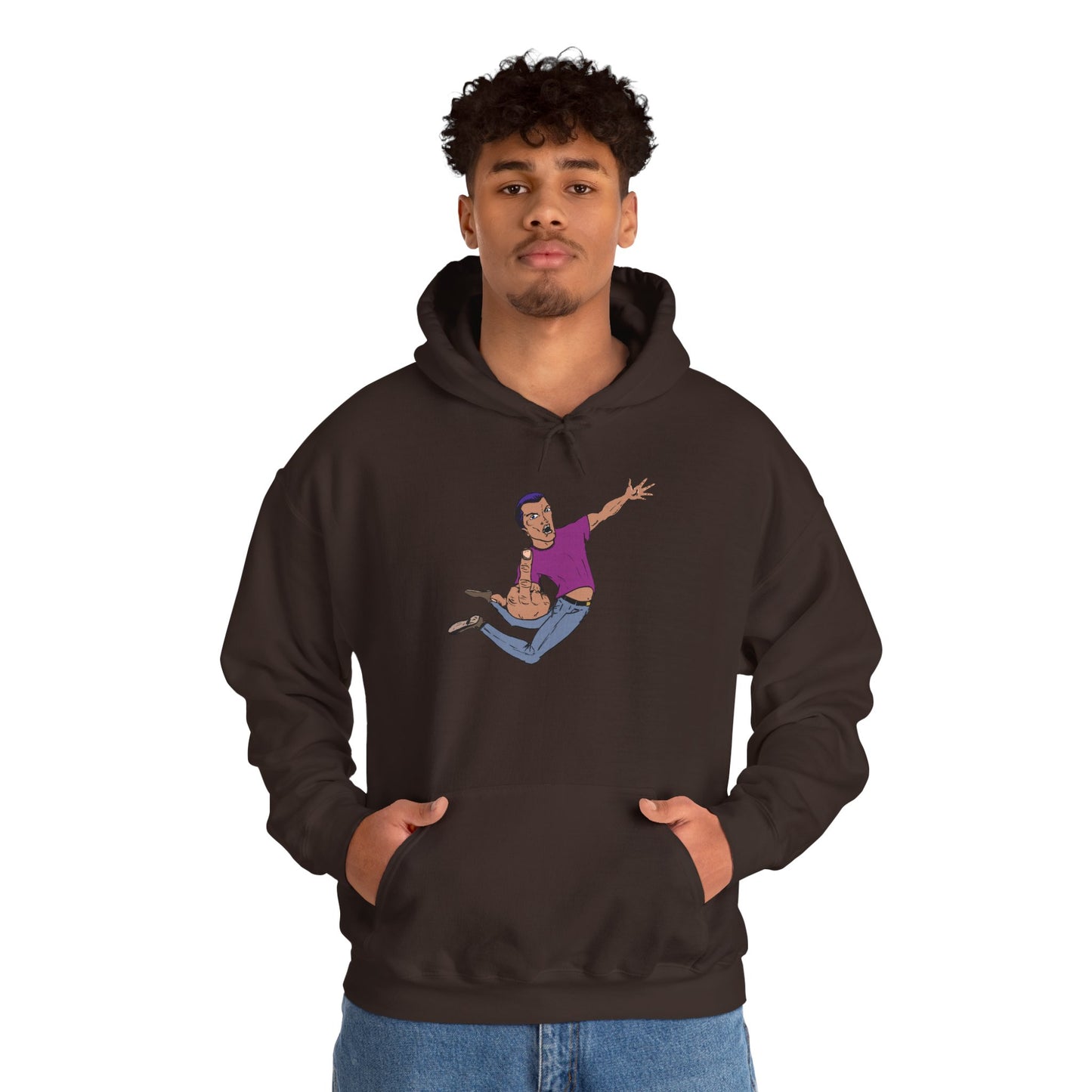 Funny Flying Eff Unisex Hooded Sweatshirt with Cartoon Design, Casual Hoodie, Gift for Friends, Birthday Gift, Loungewear