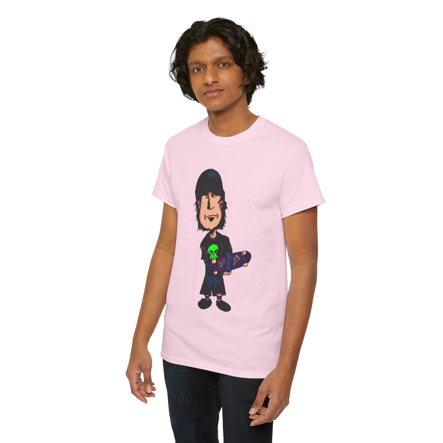 Rude Skater Dude - Skate Punk Cartoon Tee – Boy with Skateboard Graphic Shirt