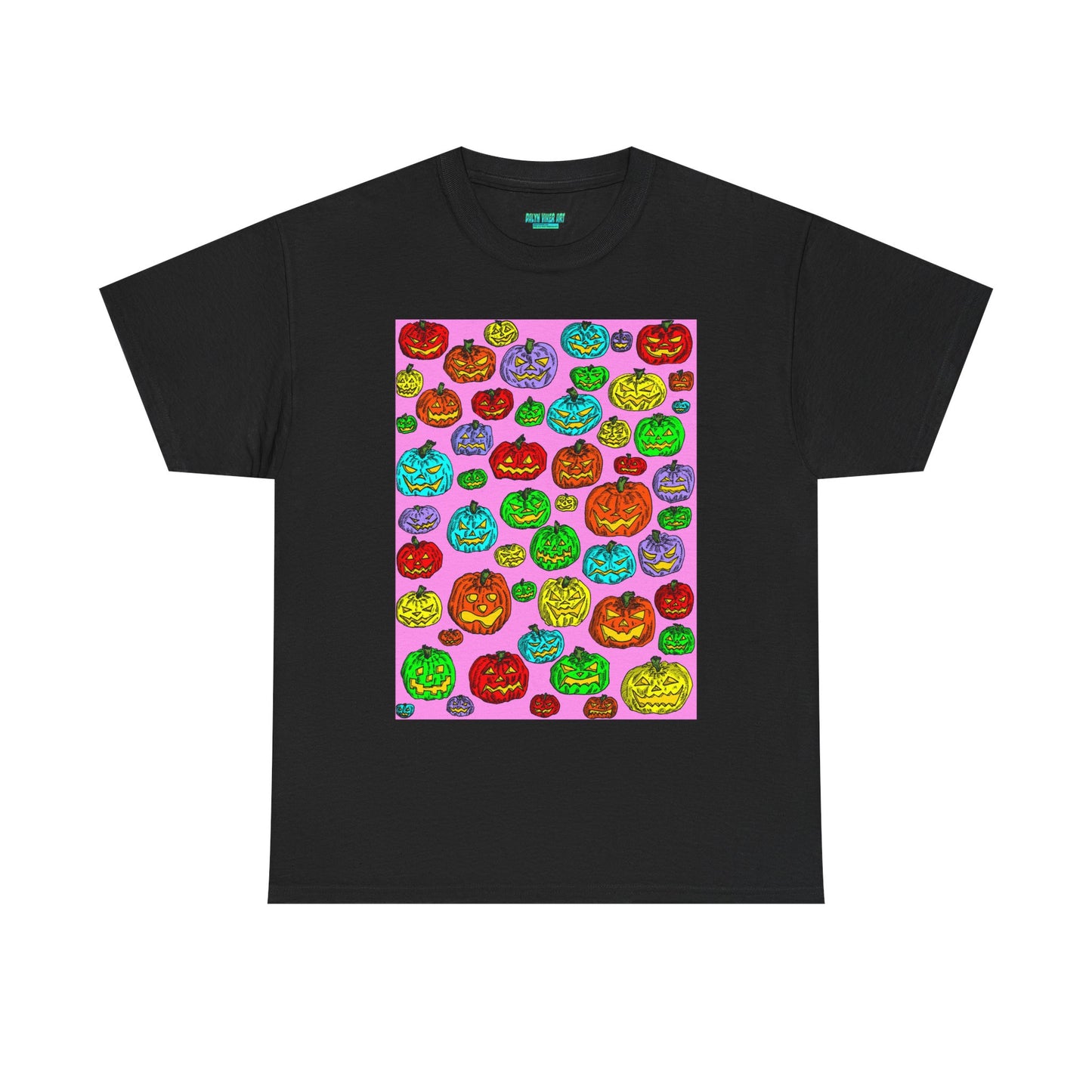 Colorful Pumpkin Graphic Tee, Unisex Cotton T-Shirt, Halloween Costume, Fall Apparel, Trendy Graphic Shirt, Casual Wear