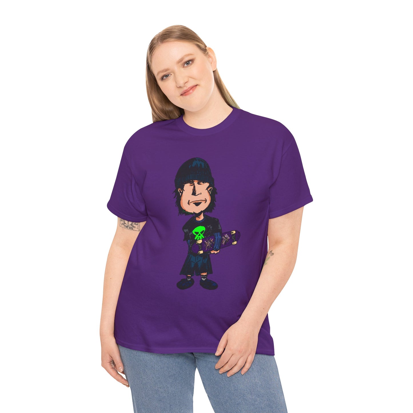 Rude Skater Dude - Skate Punk Cartoon Tee – Boy with Skateboard Graphic Shirt