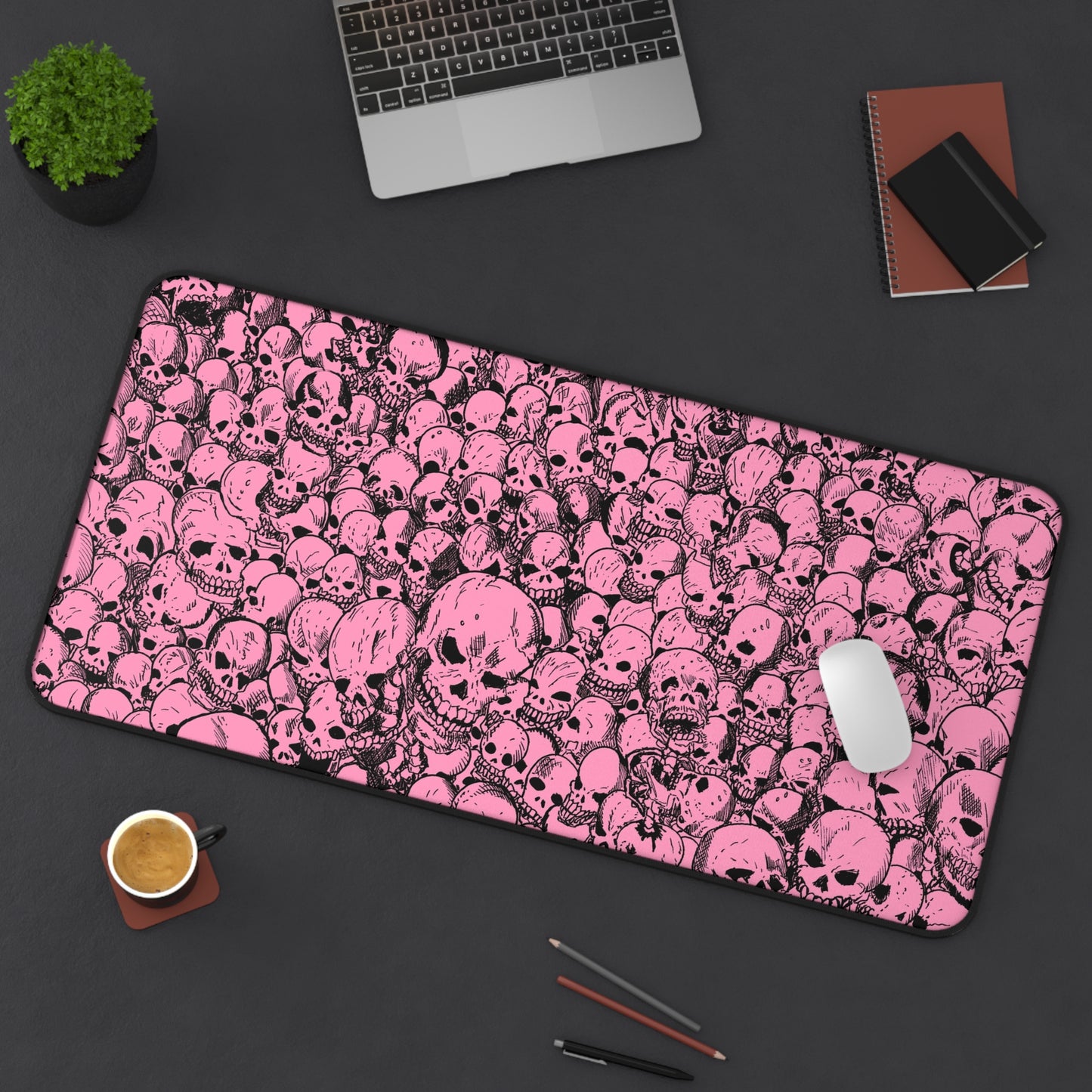 Gathering of Skulls - Pink - Desk Mat