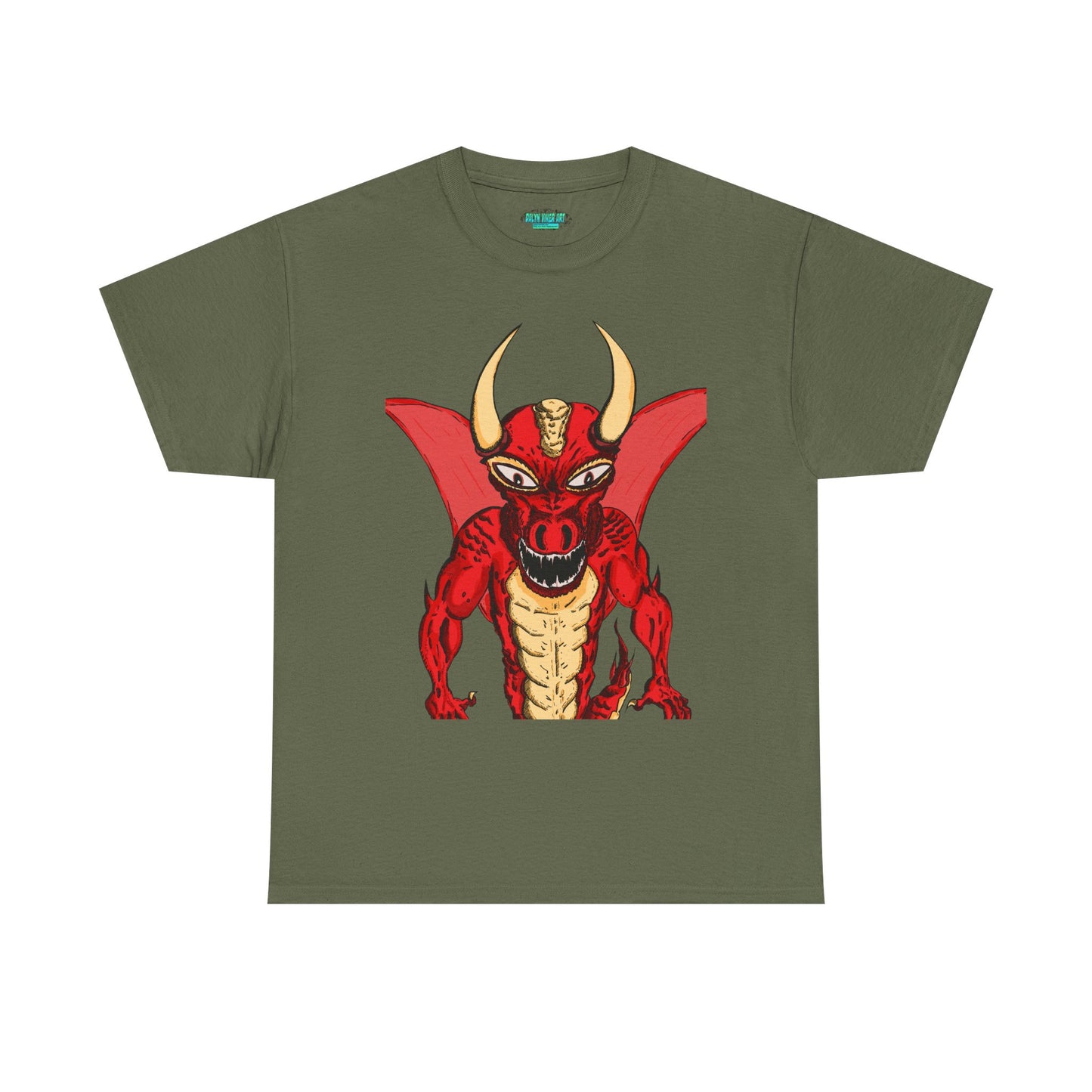 Bold Red Dragon Unisex Heavy Cotton Tee | Graphic Shirt for Anime Fans, Party Wear, Casual Outfit, Gift for Him/Her