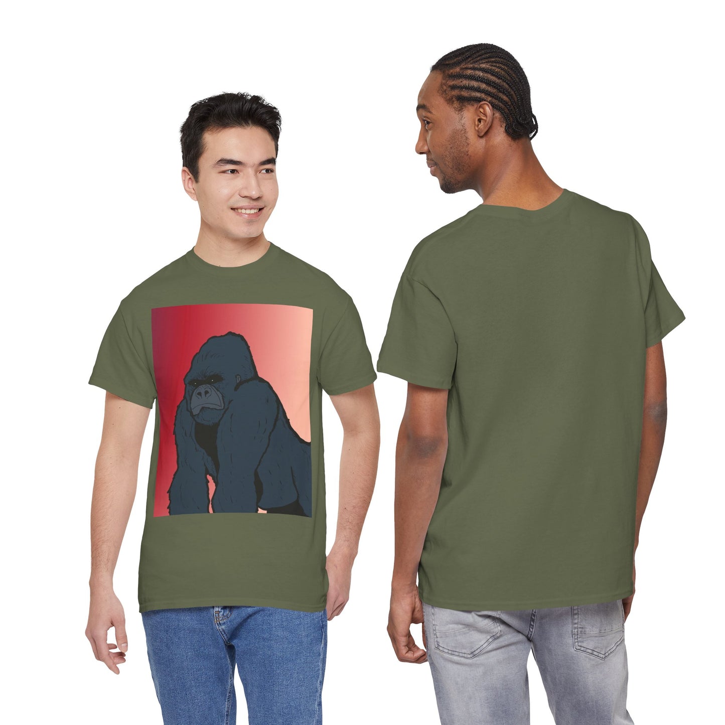 Gorilla Graphic Tee — Vintage Sunset Primate Illustration Shirt