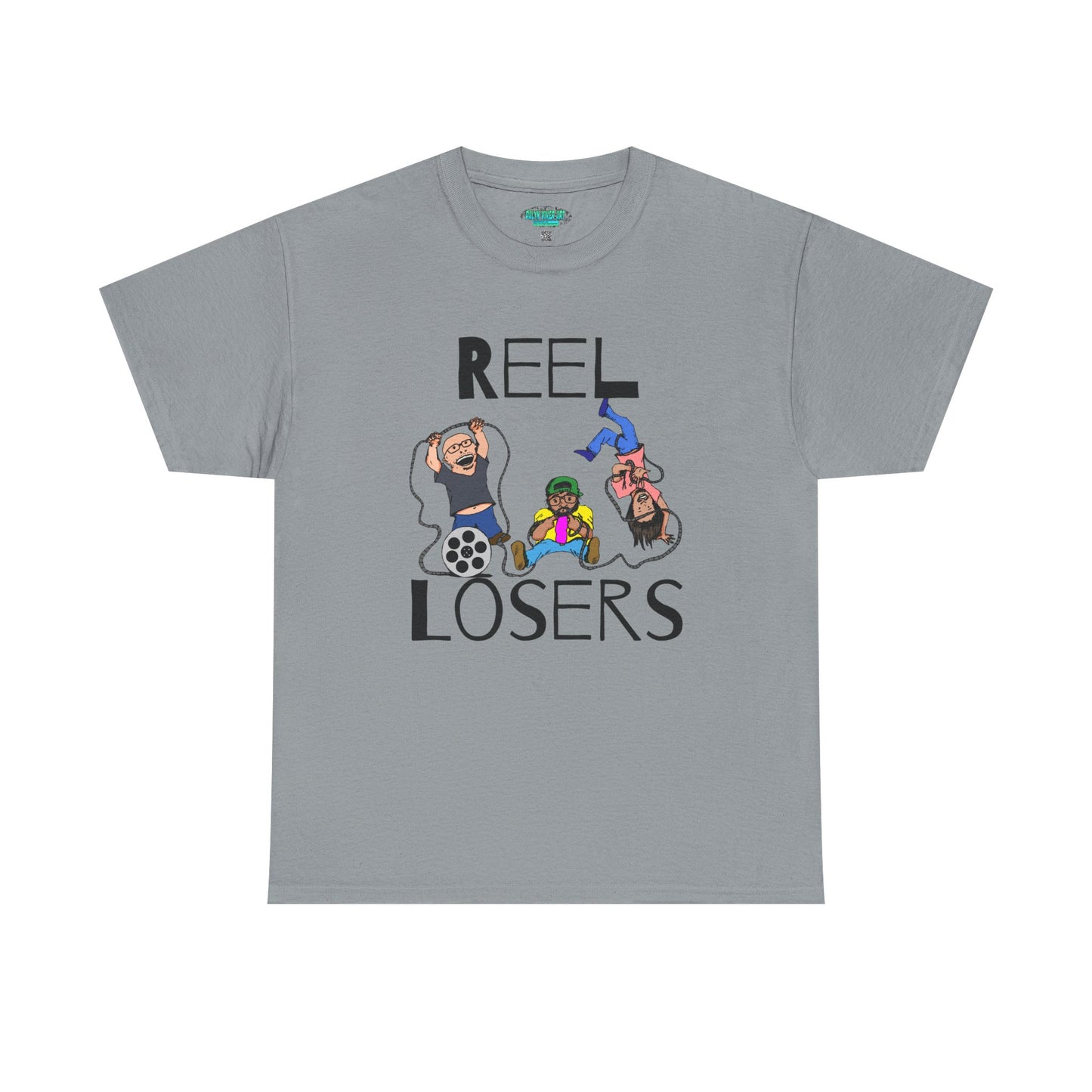 Reel Losers Podcast Unisex Heavy Cotton Tee, Funny Graphic Shirt, Casual Everyday Wear, Gift for Movie Lovers, Humor T-Shirt