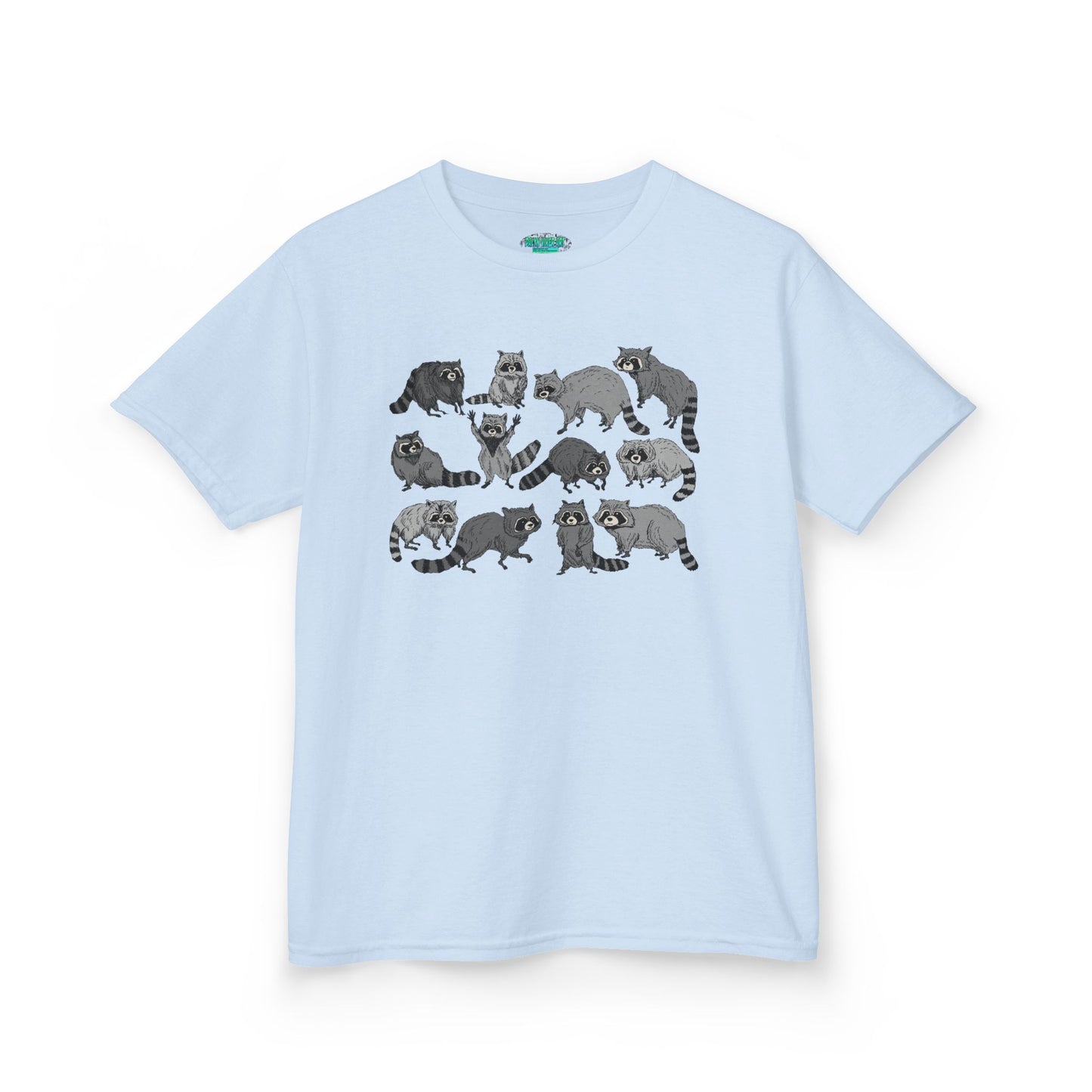 Cute Raccoons Pattern Kids Tee, Animal Lover Gift, Funny Raccoon Shirt, Children's Apparel, Birthday Outfit, Pet Lover Tee