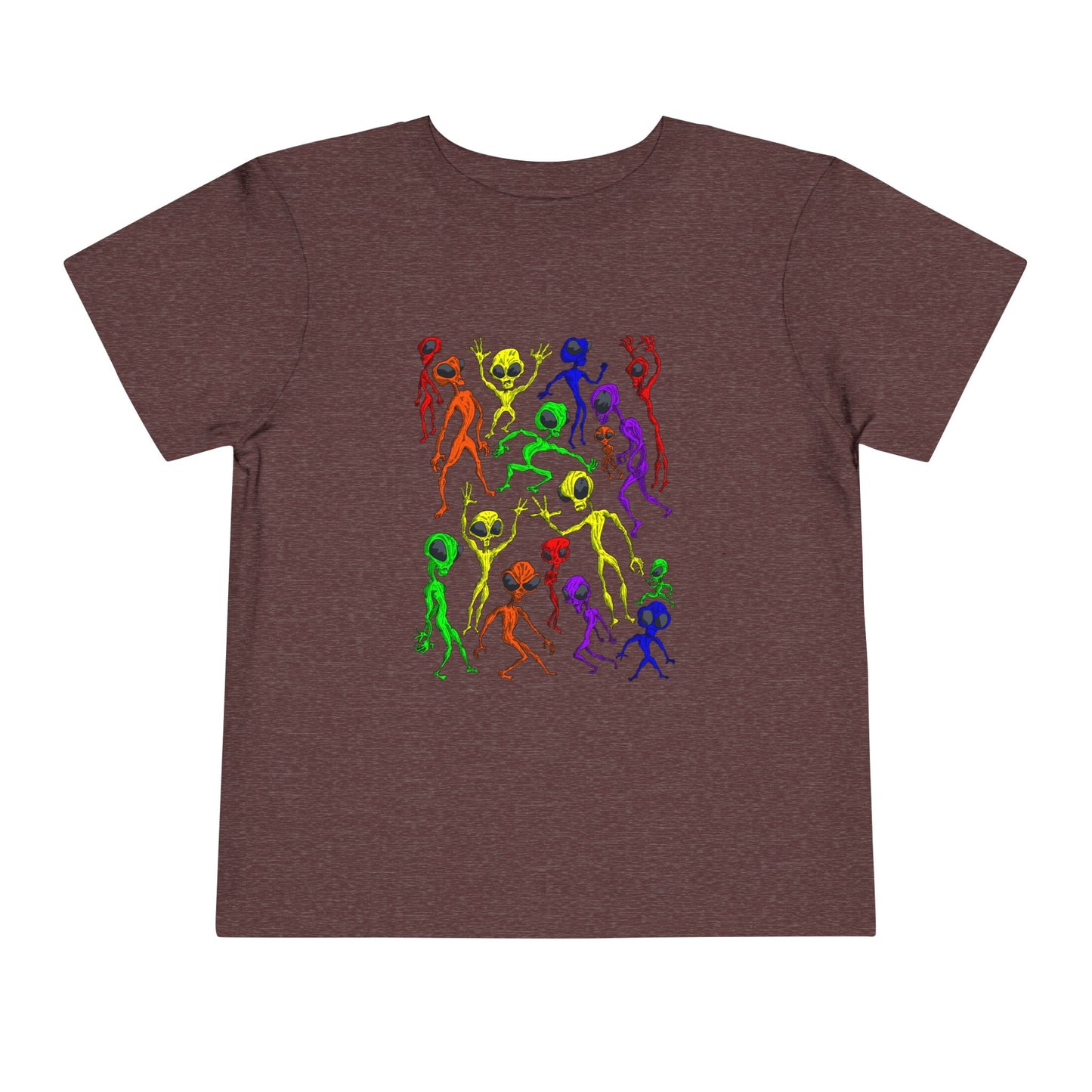 Alien Dance Party - Toddler Tee — Colorful Dancing Aliens Graphic Shirt