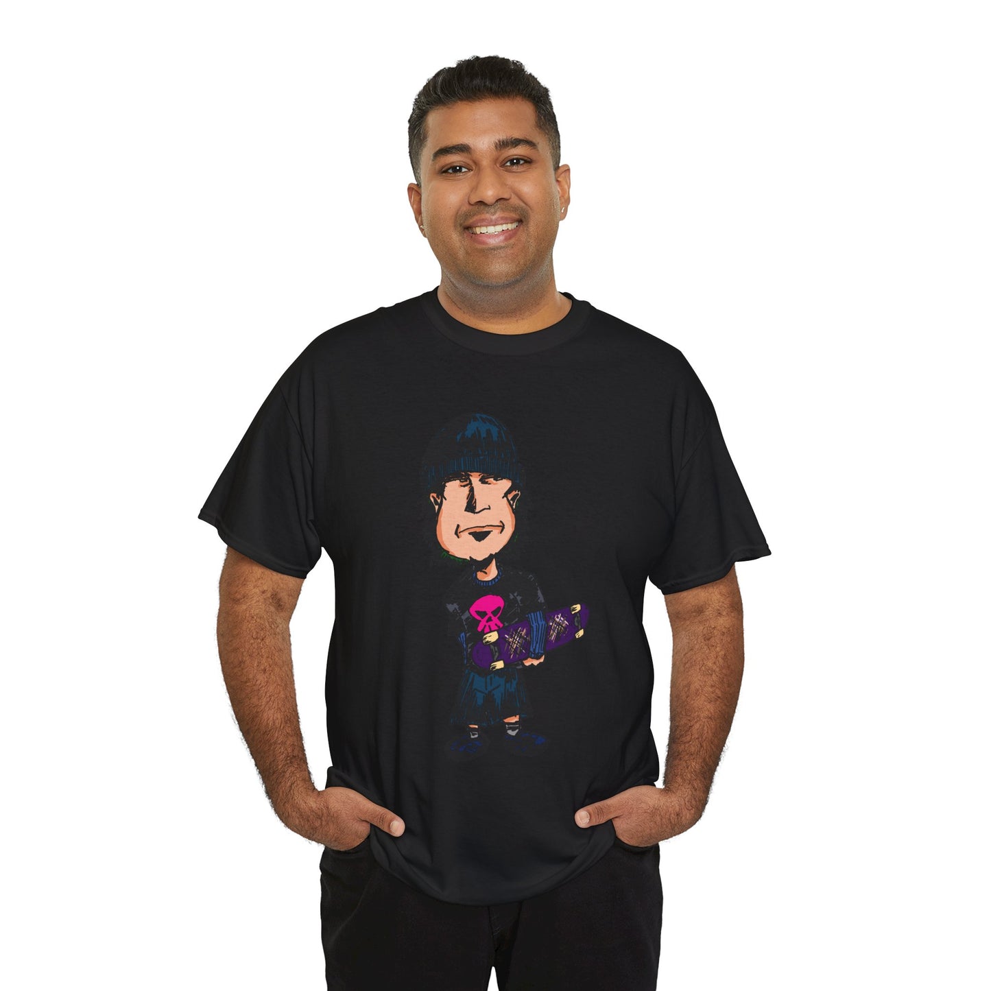 Rude Skater Dude - Skate Punk - Skater Kid Cartoon T‑Shirt — Cute Skateboarder Graphic Tee