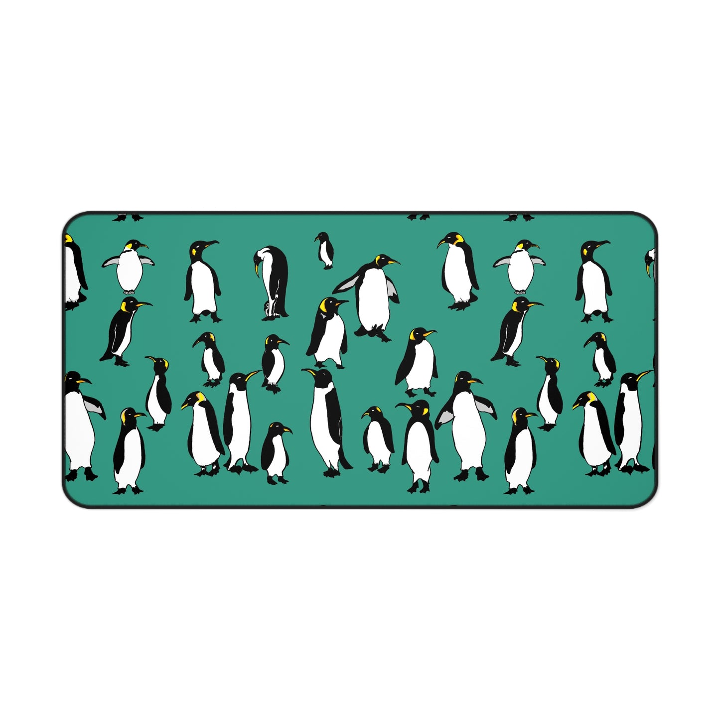 Rookery of Penguins - Greenish - Desk Mat