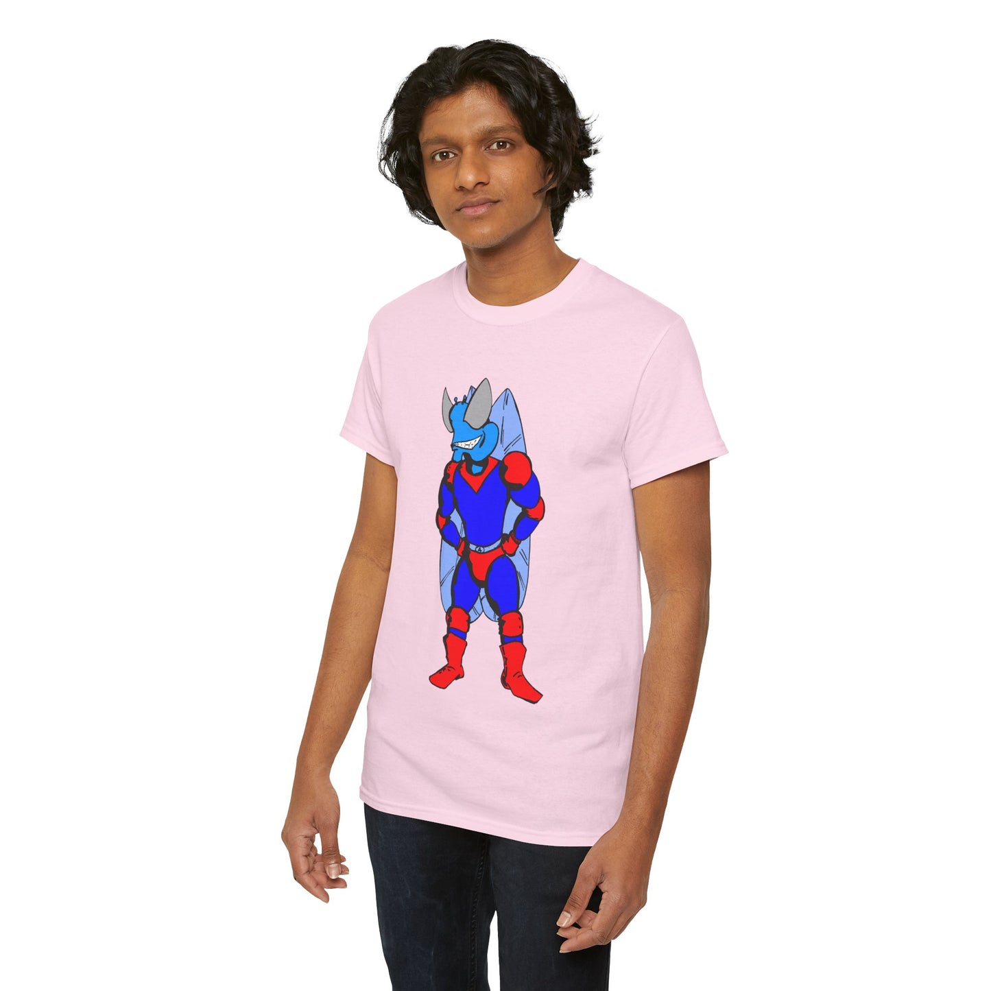 Astro-Fly Hero Graphic Tee - Blue & Red Superhero T-Shirt