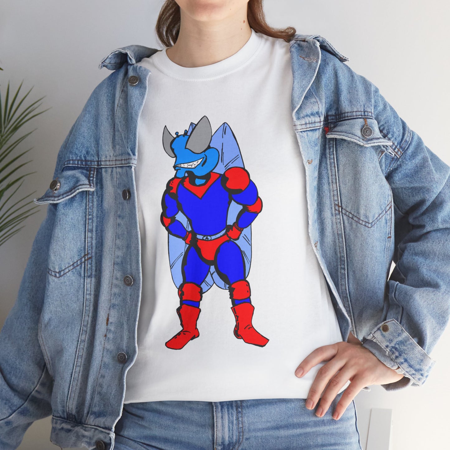 Astro-Fly Hero Graphic Tee - Blue & Red Superhero T-Shirt
