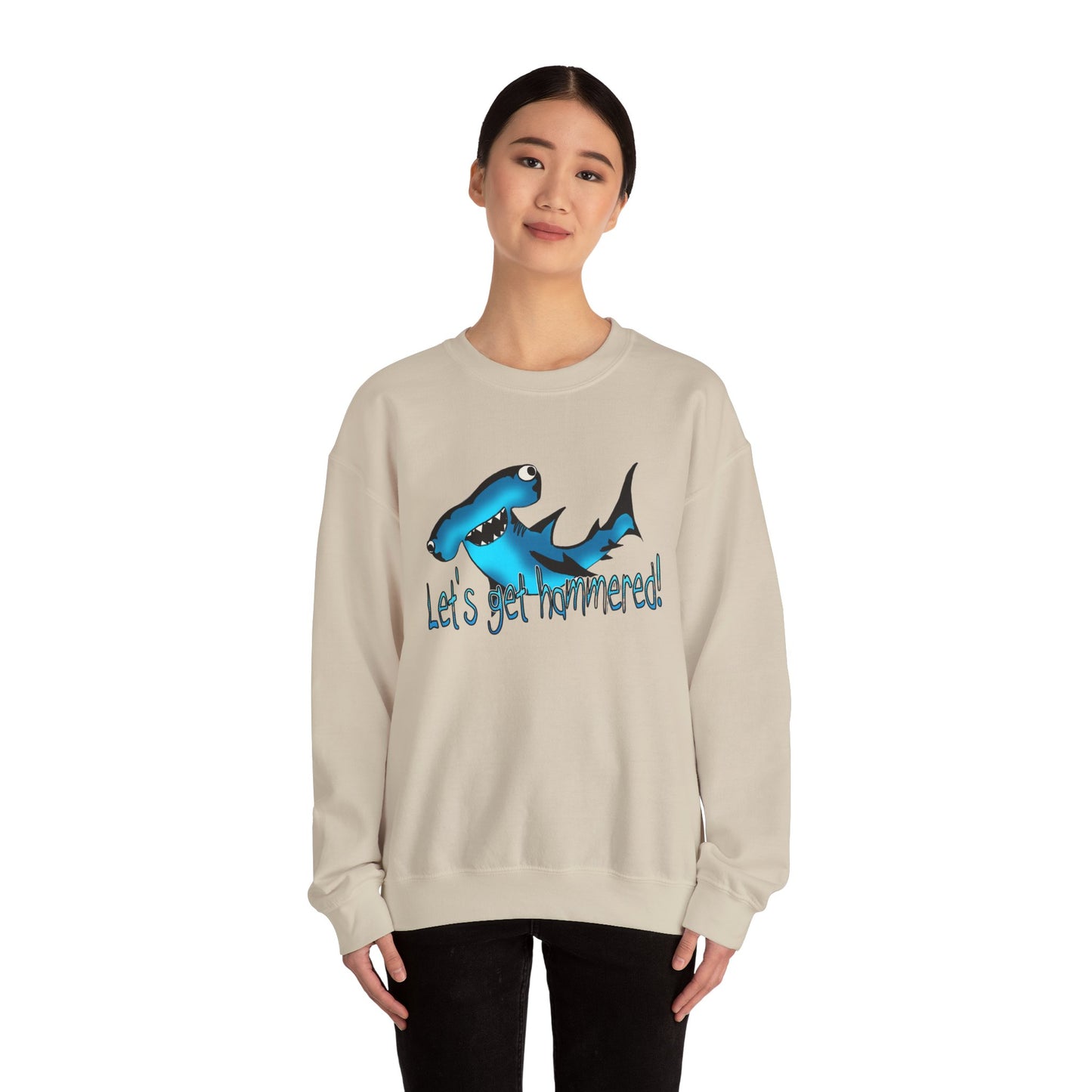 Harley Hammerhead Playful Shark Sweatshirt - 'Let's Get Hammered' Crewneck